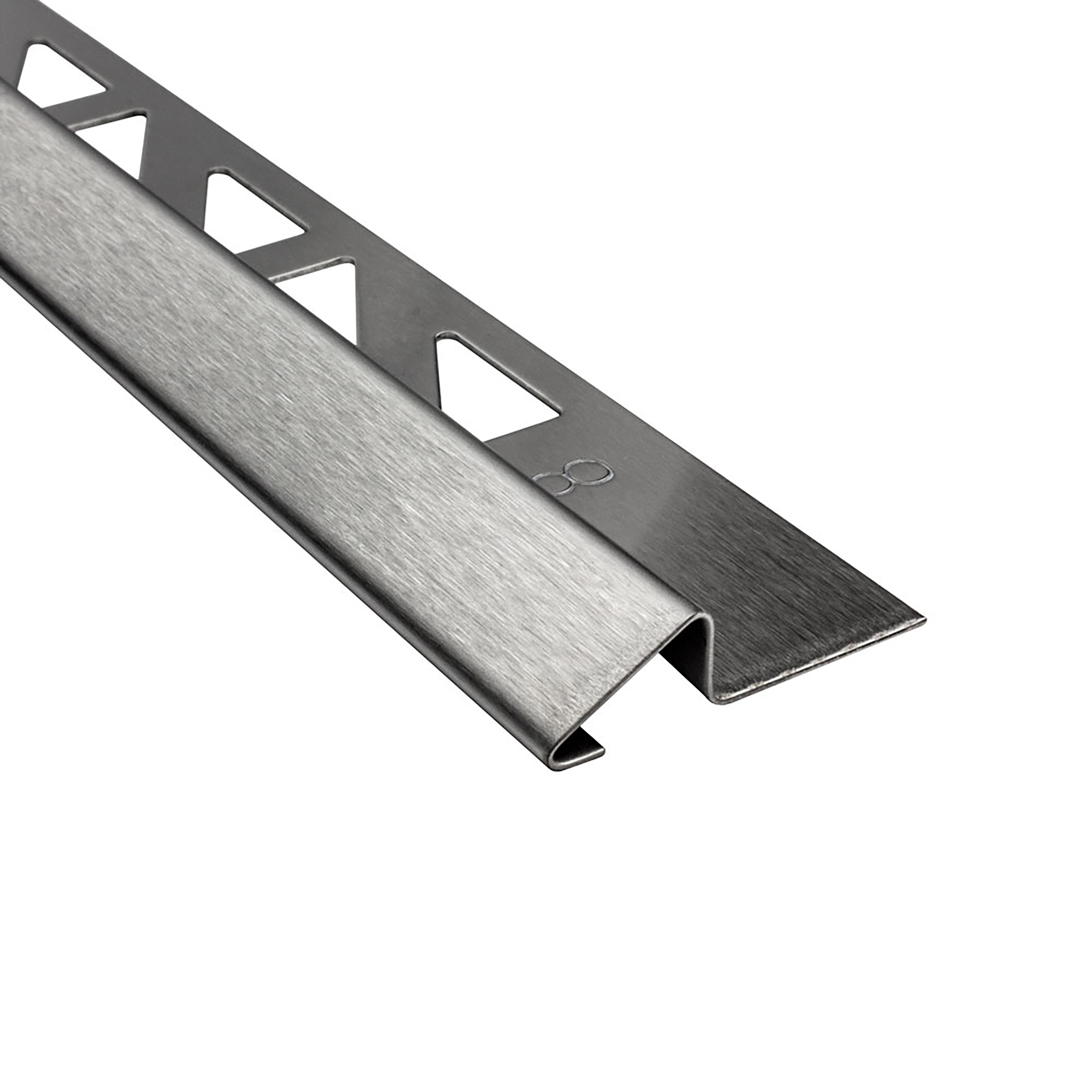 Anpassungsprofil Edelstahl Übergang Fliesenleiste Profil V2A L2,5m 8mm gebürstet Anpassungsprofil Edelstahl Übergang Fliesenleiste Profil V2A L2,5m 8mm gebürstet