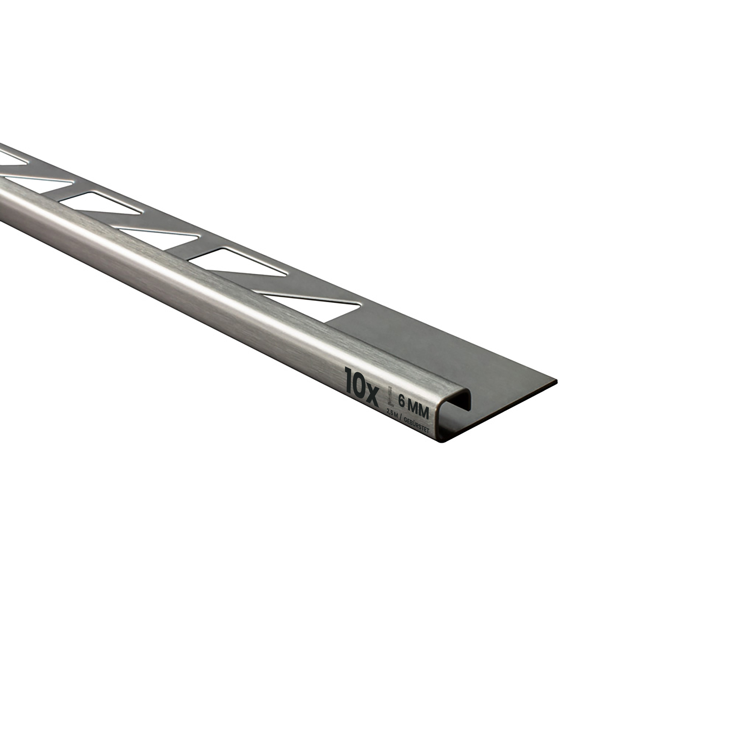 10x Quadrat-Profil Edelstahlschiene Fliesenprofil Fliesenschiene L250cm 6mm gebürstet 10x Quadrat-Profil Edelstahlschiene Fliesenprofil Fliesenschiene L250cm 6mm gebürstet