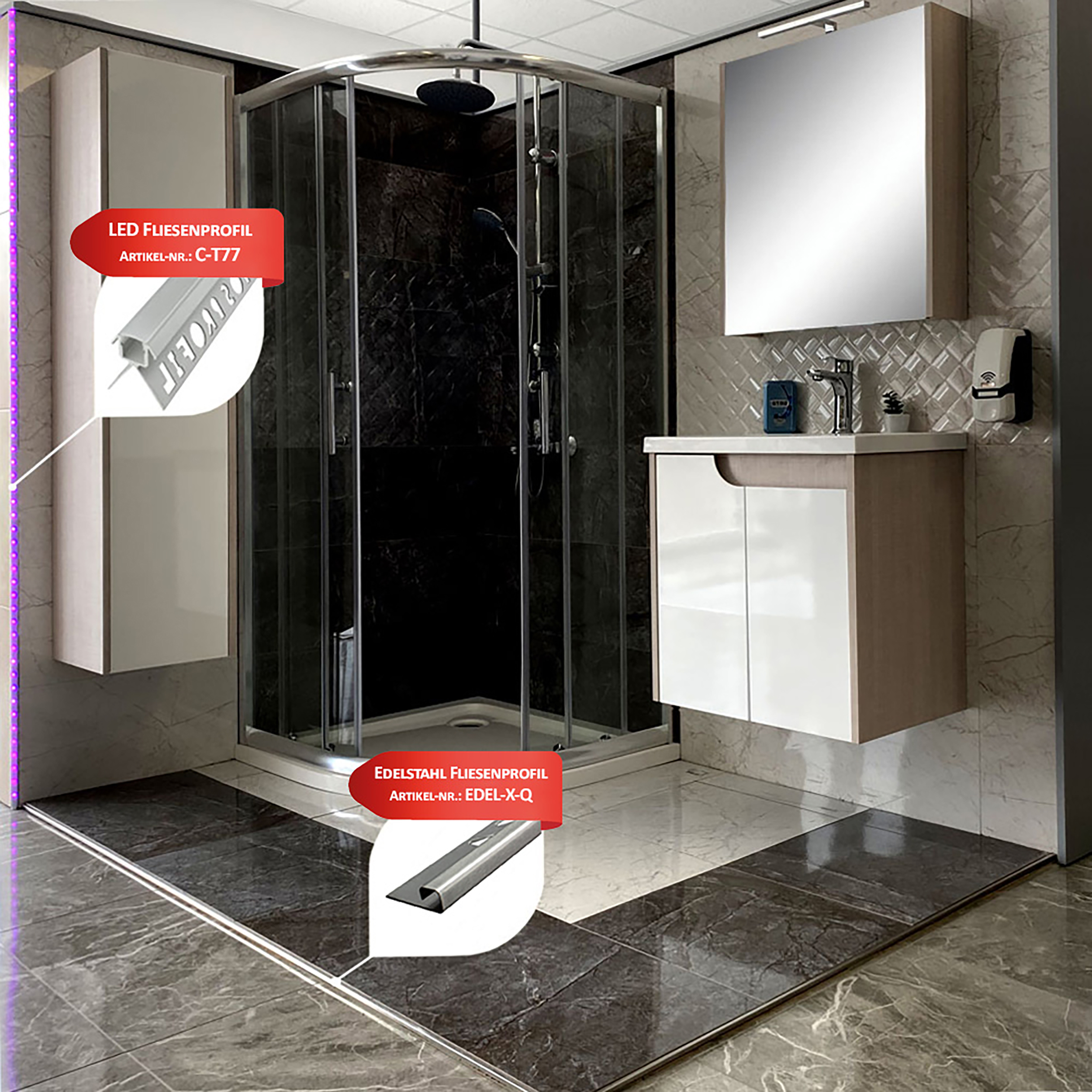 Quadrat Fliesenprofil Edelstahl V2A L250cm H10 champagne gebürstet Quadrat Fliesenprofil Edelstahl V2A L250cm H10 gold gebürstet