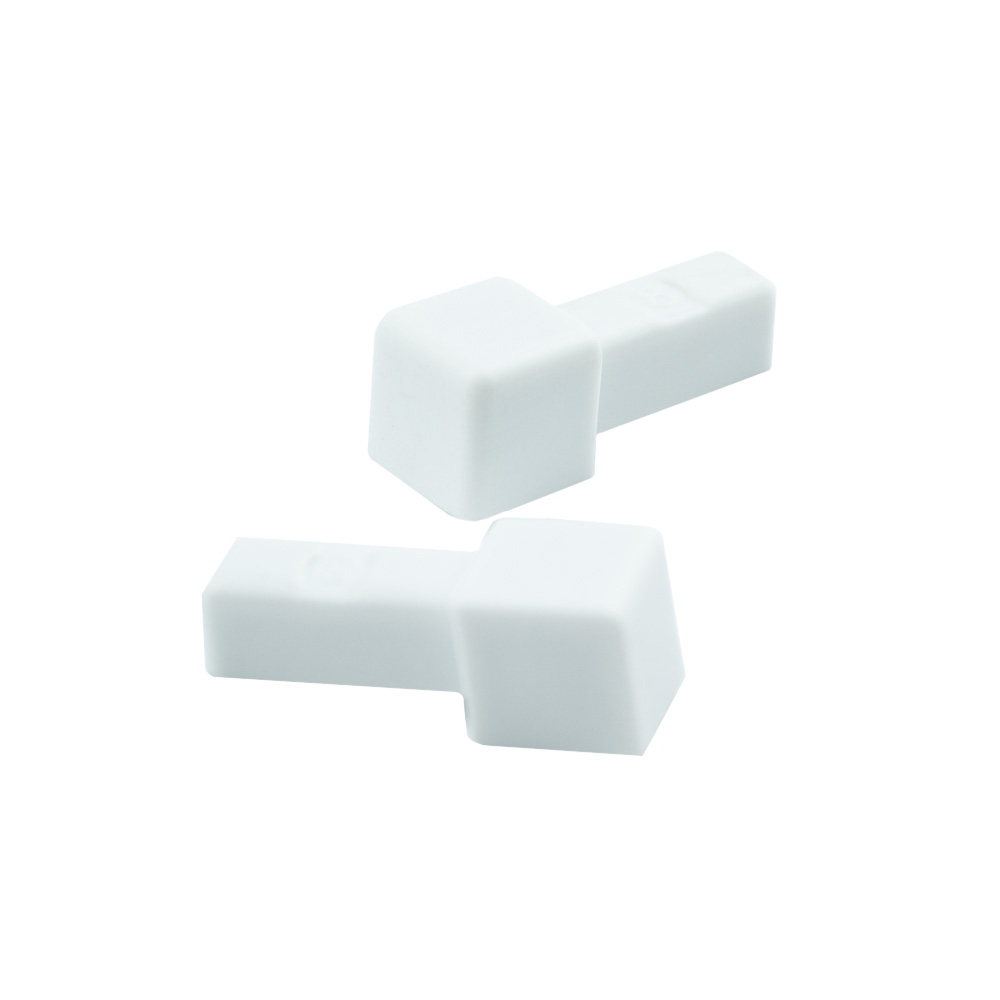 PVC Quadrat Fliesenschiene Fliesenprofil Kunststoff Schiene weiß 8mm Eckstück PVC Quadrat Fliesenschiene Fliesenprofil Kunststoff Schiene weiß matt L250cm