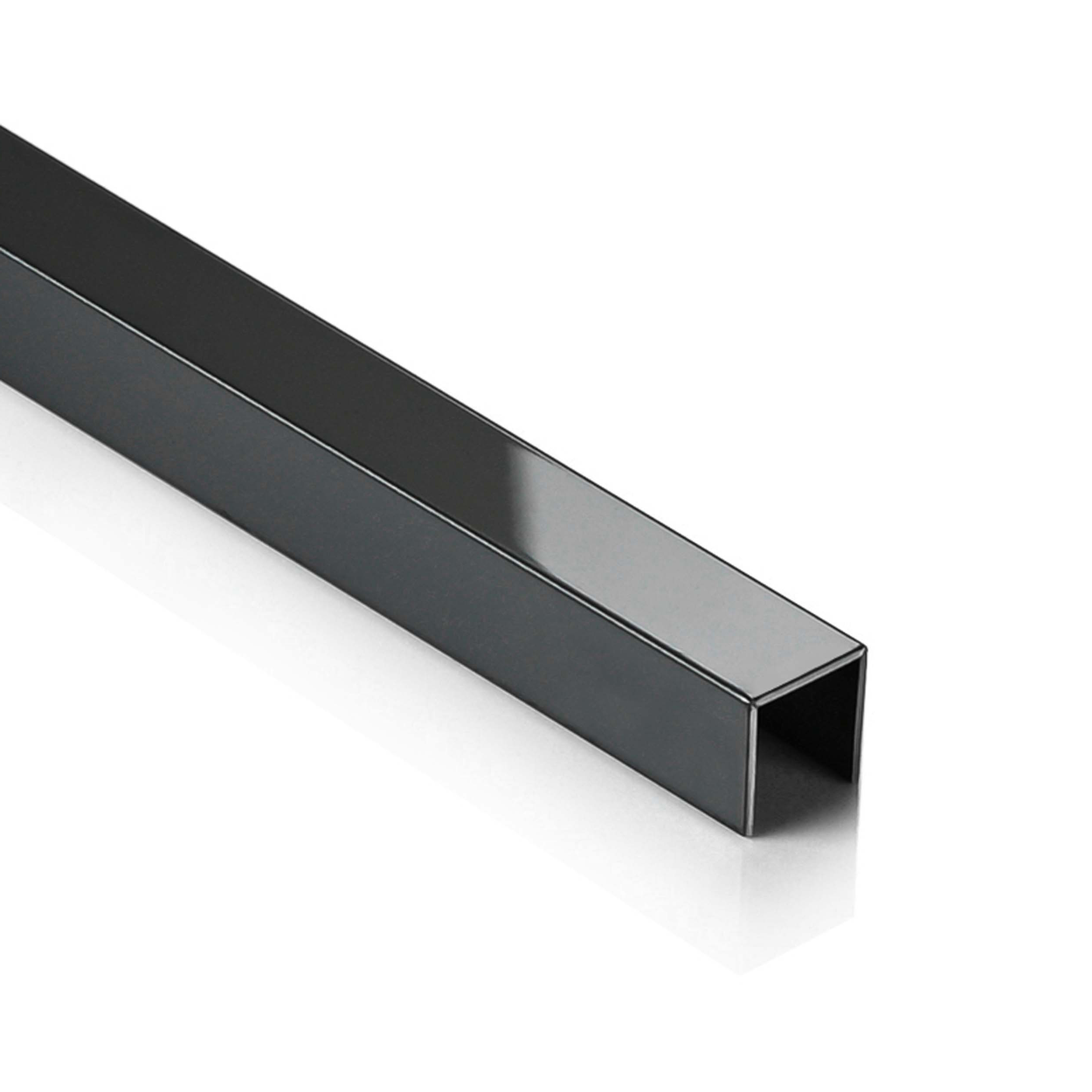 Deko Bordüre U-Profil Zierleiste Fliesenschiene Edelstahl V2A L250cm 10mm schwarz glänzend Deko Bordüre U-Profil Zierleiste Fliesenschiene Edelstahl V2A L250cm 10mm schwarz glänzend