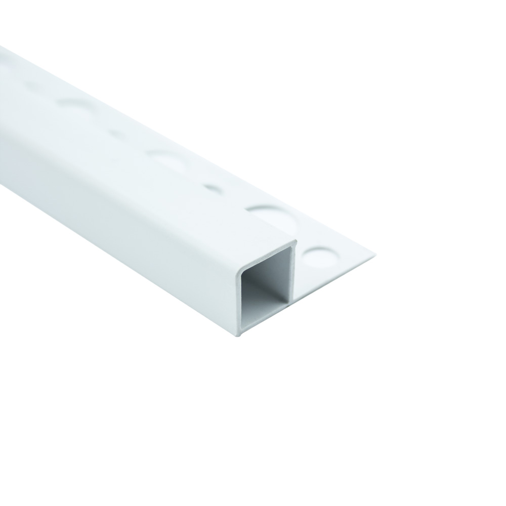 PVC Quadrat Fliesenschiene Fliesenprofil Kunststoff Schiene weiß matt L250cm