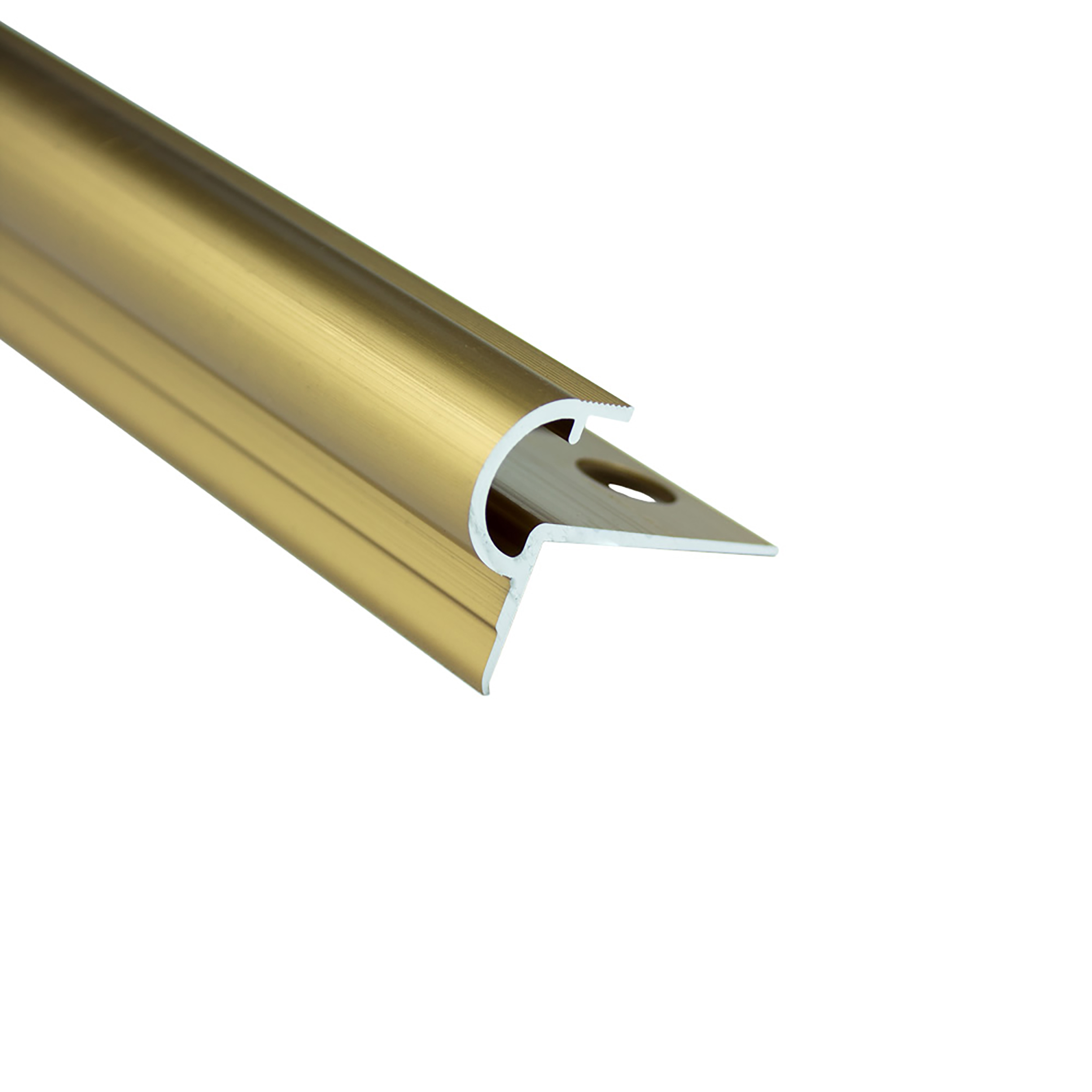 Alu Stufenprofil Fliesenschiene Profil Treppe Schiene matt L270cm H10mm gold Alu Stufenprofil Fliesenschiene Profil Treppe Schiene matt L270cm H10mm gold