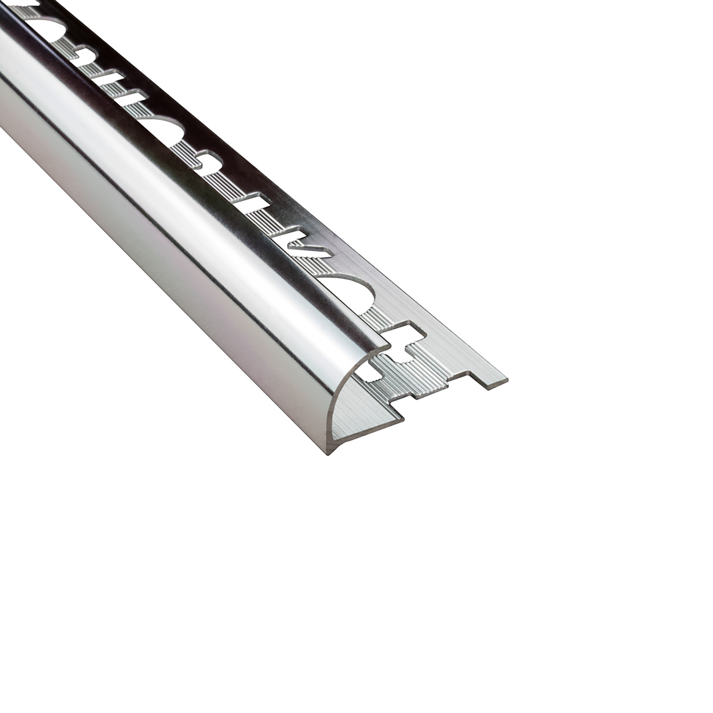 Alu Viertelkreis Profil Fliesen eloxiert, pulverbeschichtet, gebürstet 2,7m 10mm poliert