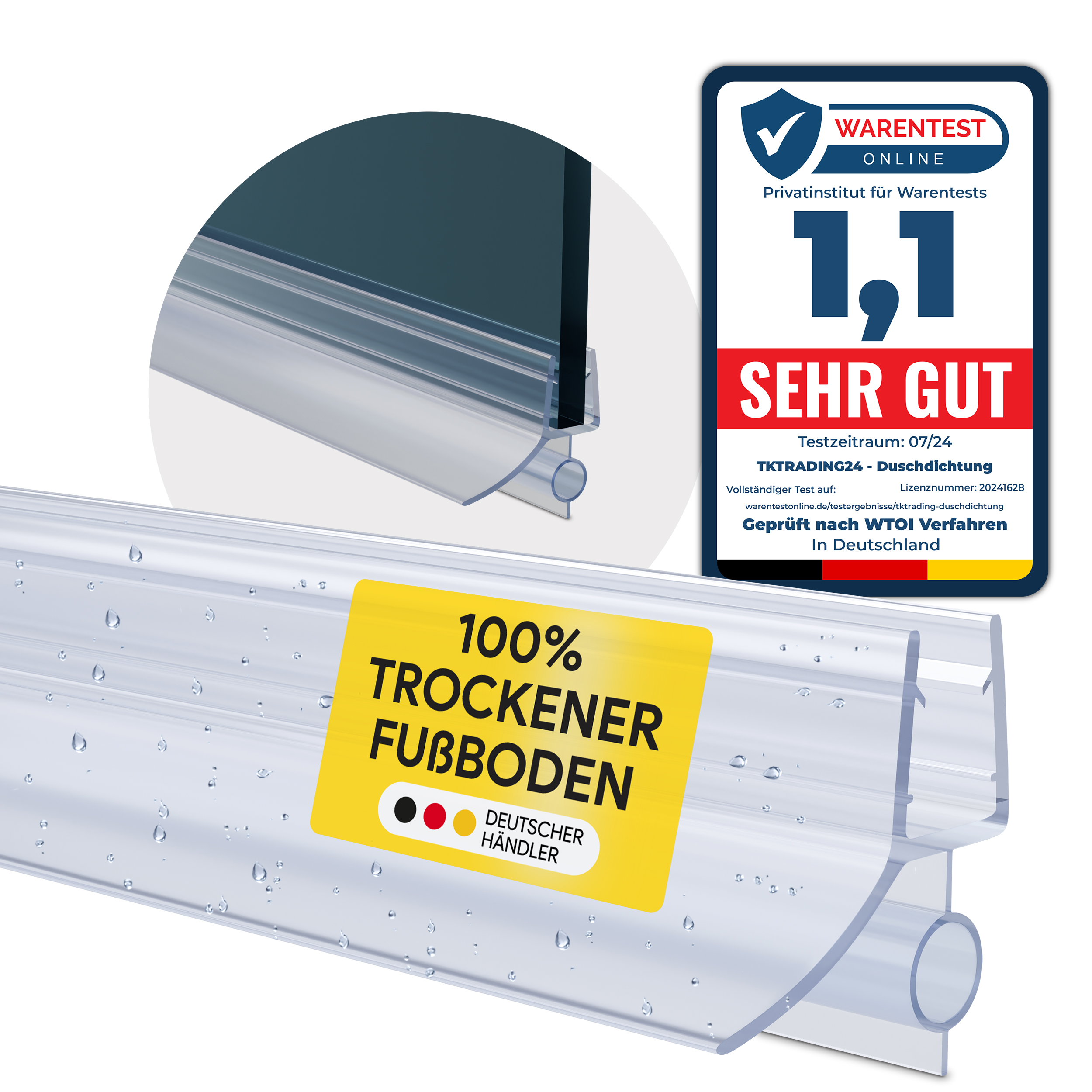 Duschdichtung PVC Ersatzdichtung Dusche Bad TYP-18 200cm Glasstärke 6mm Duschdichtung PVC Ersatzdichtung Dusche Bad TYP-18 200cm Glasstärke 10mm