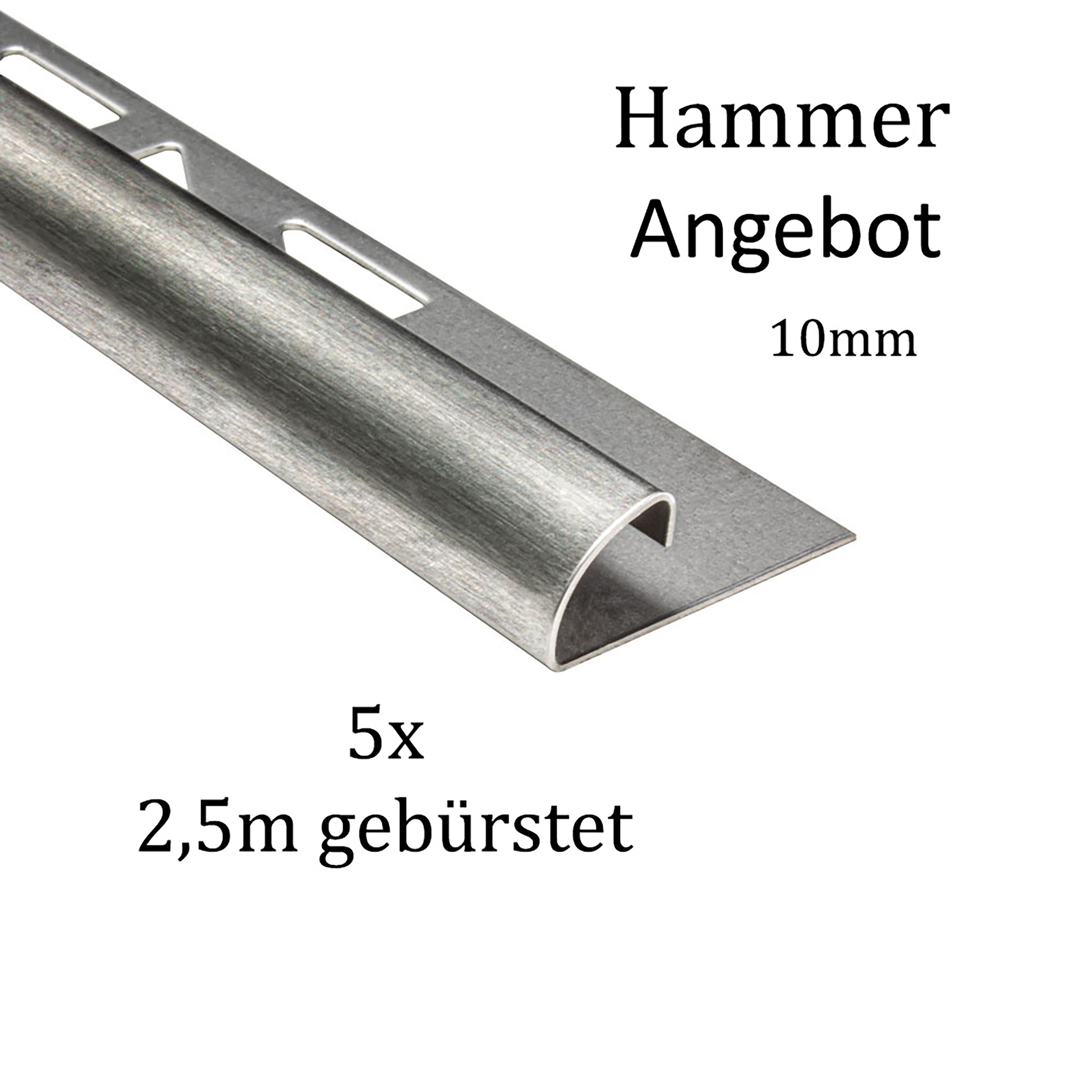 5x Viertelkreis Edelstahlschiene Fliesenschiene Fliesenprofil 2,5m 10mm gebürstet 5x Viertelkreis Edelstahlschiene Fliesenschiene Fliesenprofil 2,5m 10mm gebürstet