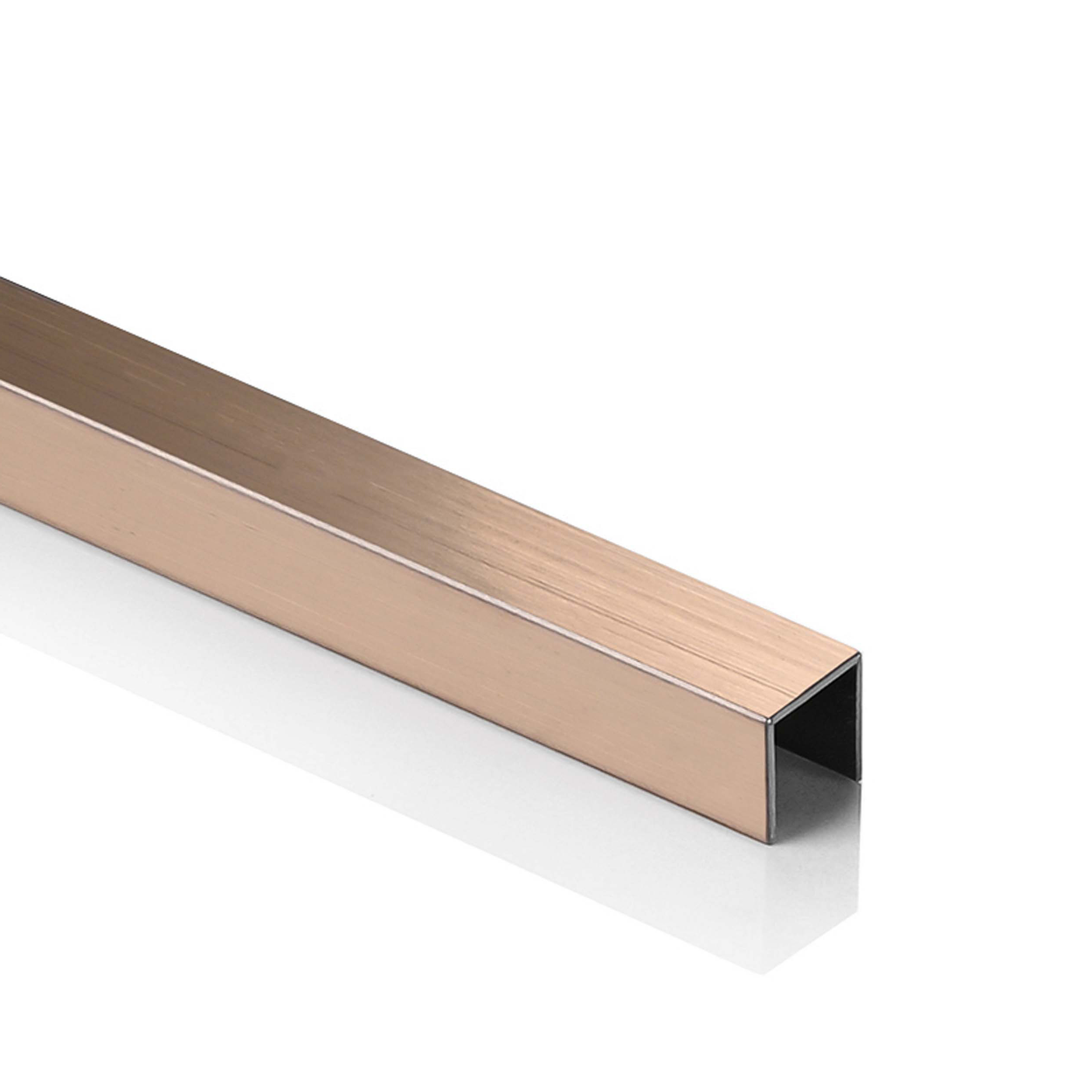 Deko Bordüre U-Profil Zierleiste Fliesenschiene Edelstahl V2A L250cm 10mm rose gebürstet Deko Bordüre U-Profil Zierleiste Fliesenschiene Edelstahl V2A L250cm 10mm rose gebürstet