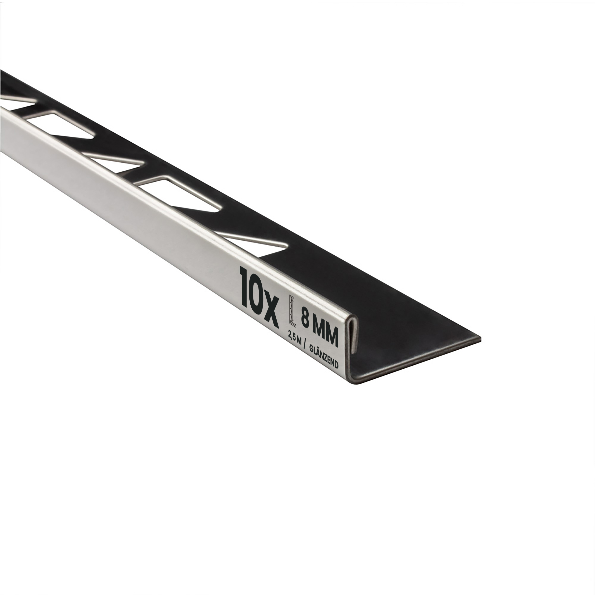 10x L-Profil Edelstahlschiene Fliesenschiene Fliesenprofil L250cm 8mm glänzend