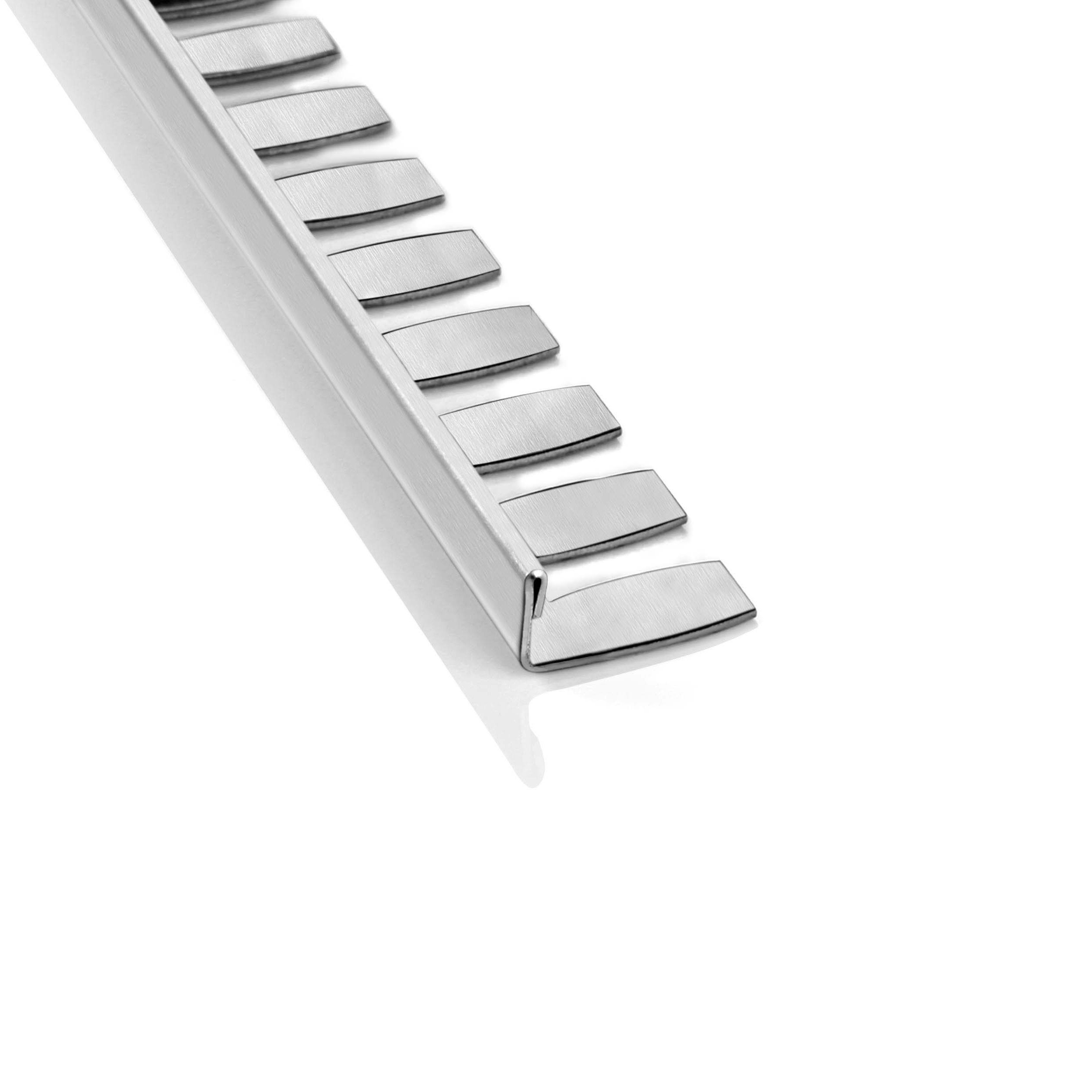 L-Profil flexibel biegbar Edelstahl Fliesenschiene V2A, 250cm, H10mm, silber gebürstet