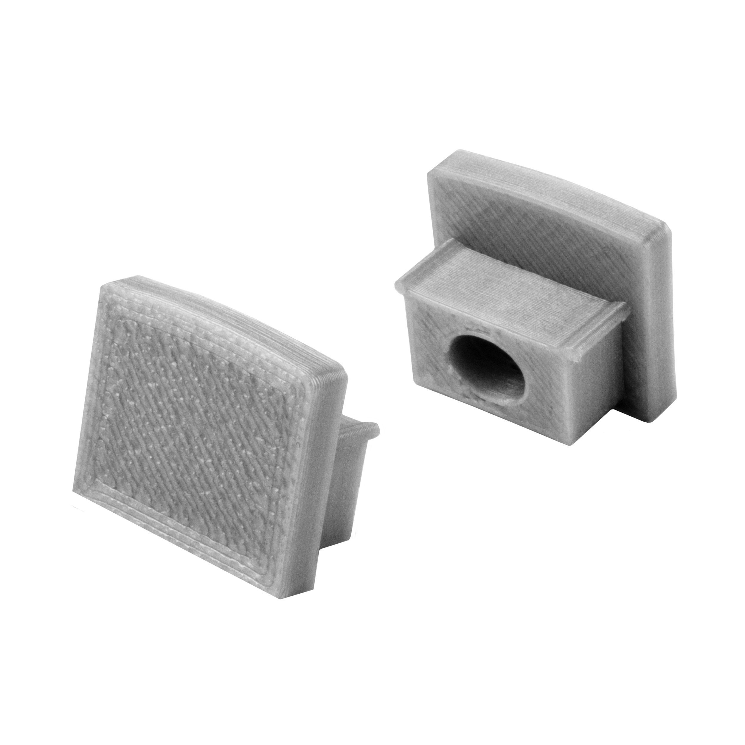 T77 LED Alu Fliesenprofil 12mm silber 2x Endkappen