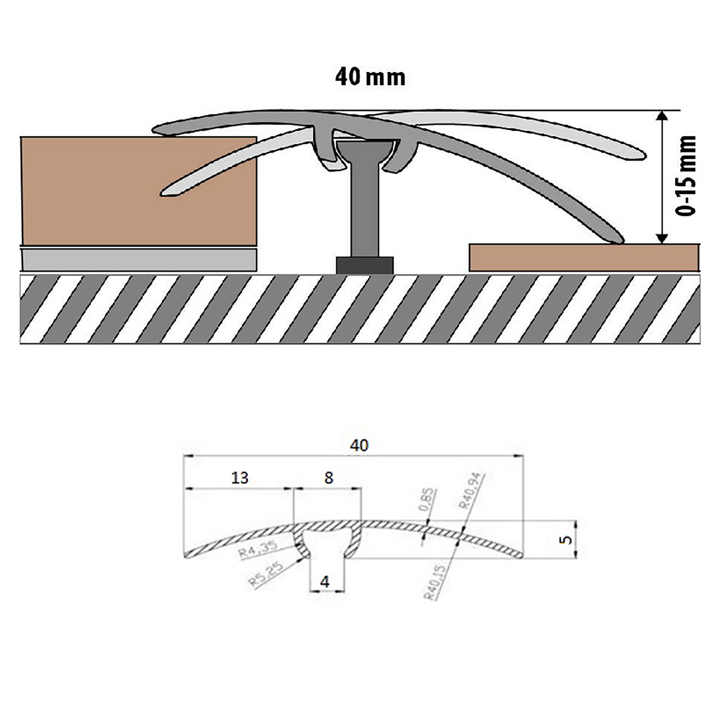 Alu Profil Übergangsschiene Übergangsprofil Laminat Farbig L90cm 40mm ahorn Alu Profil Übergangsschiene Übergangsprofil Laminat Farbig L90cm 40mm ahorn