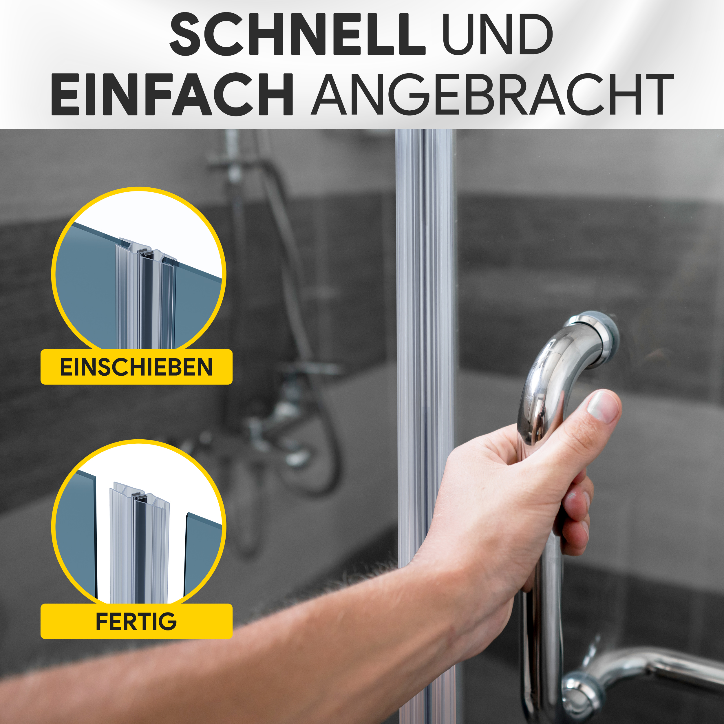 Duschdichtung PVC Ersatzdichtung Duschkabine TYP-8 90° 200cm Glasstärke 10mm