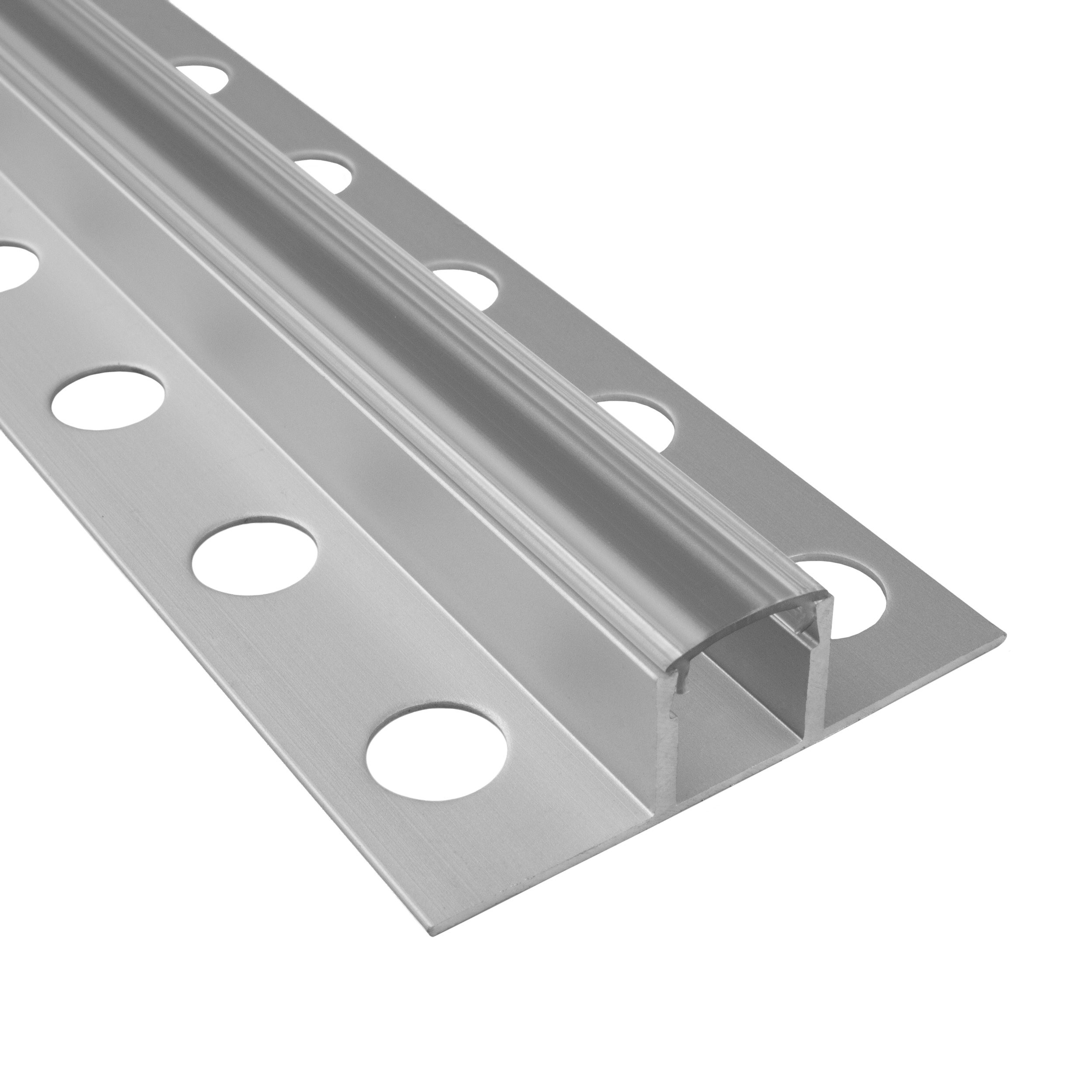 T77 LED Alu Fliesenprofil Bordüre 12mm silber 2m klar