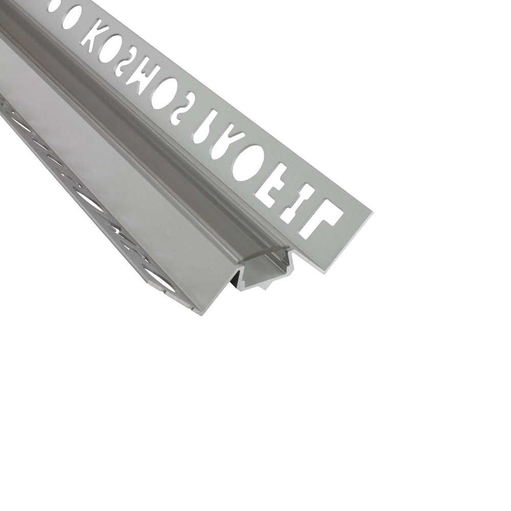 IN-T77 LED Alu Fliesenprofil Ecke innen 10mm silber 2m klar