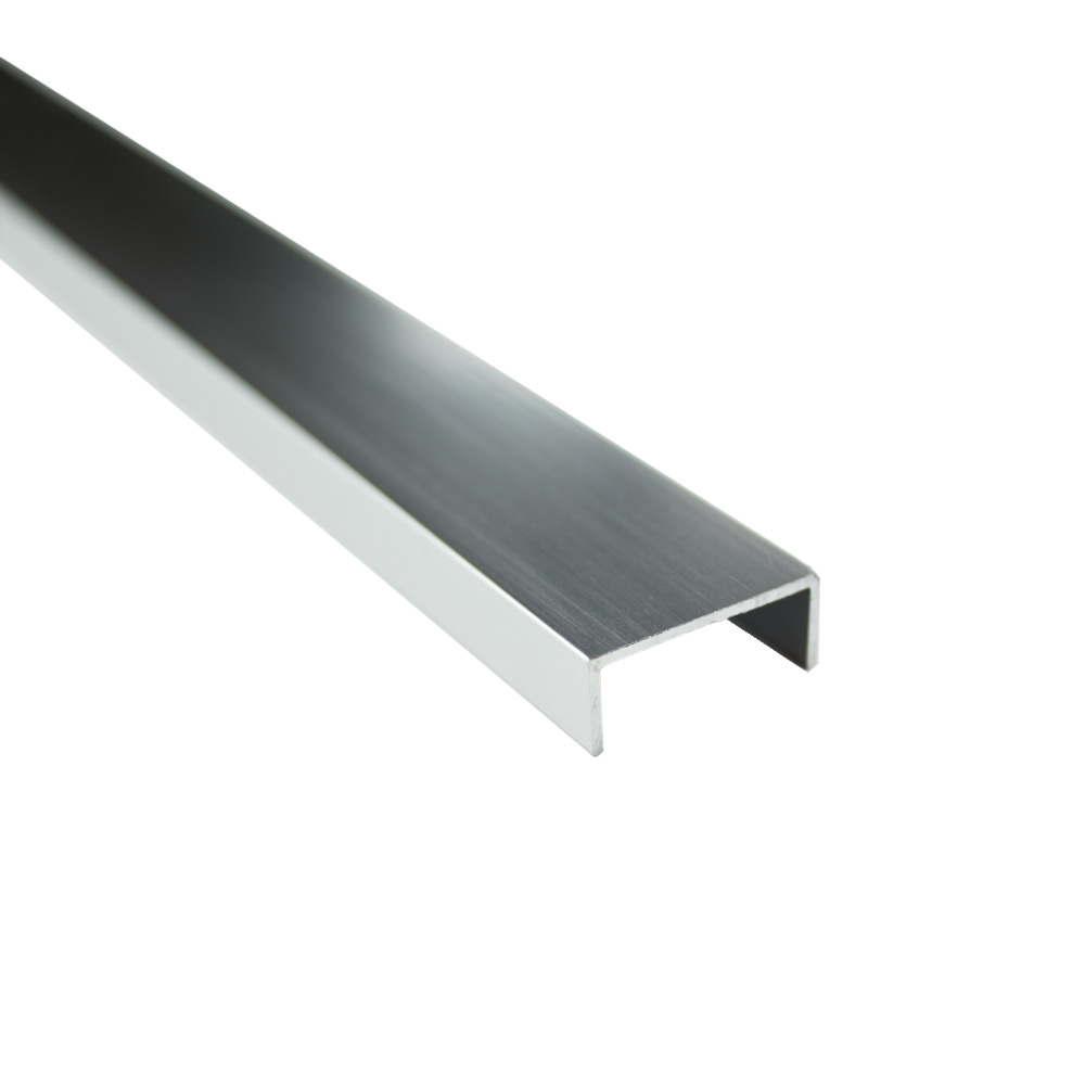 Alu U-Profil Bordüre Fliesenschiene Dekoration silber matt poliert L300cm 20mm