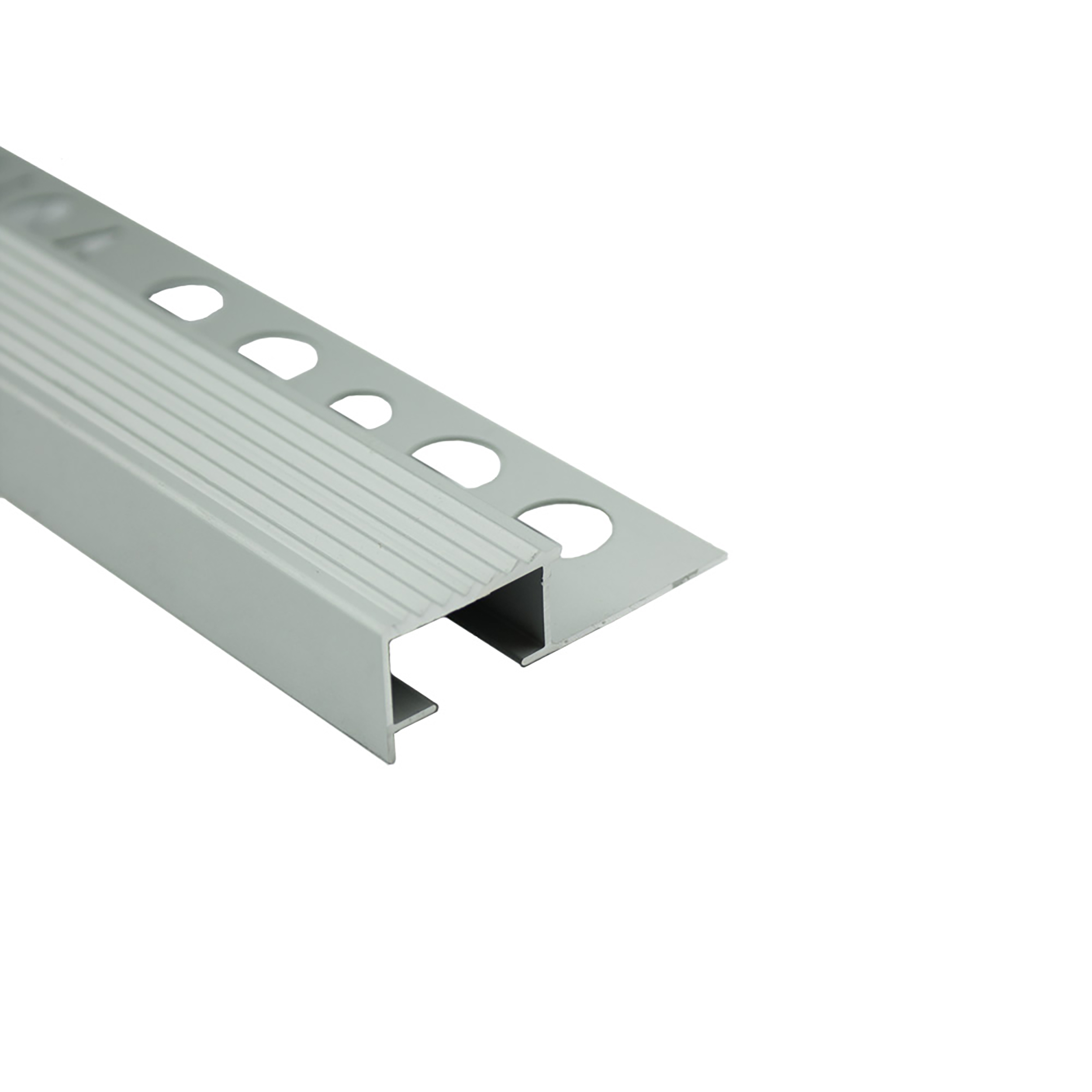 Alu Stufenprofil Fliesenschiene Profil Treppe Schiene matt L270cm H10mm silber