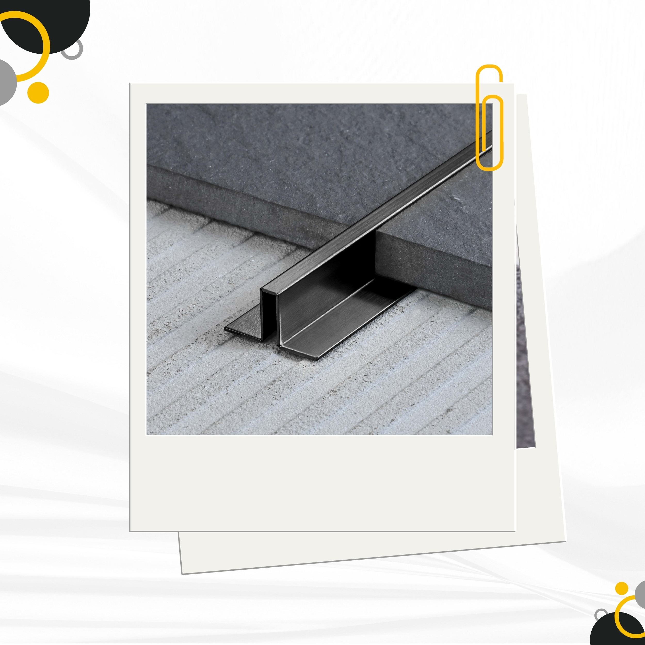 Slim-Line U-Profil Bordüre mit Schenkel Fliesenschiene Edelstahl V2A L250cm H12 Slim-Line U-Profil Bordüre mit Schenkel Fliesenschiene Edelstahl V2A L250cm H12 schwarz anthrazit gebürstet