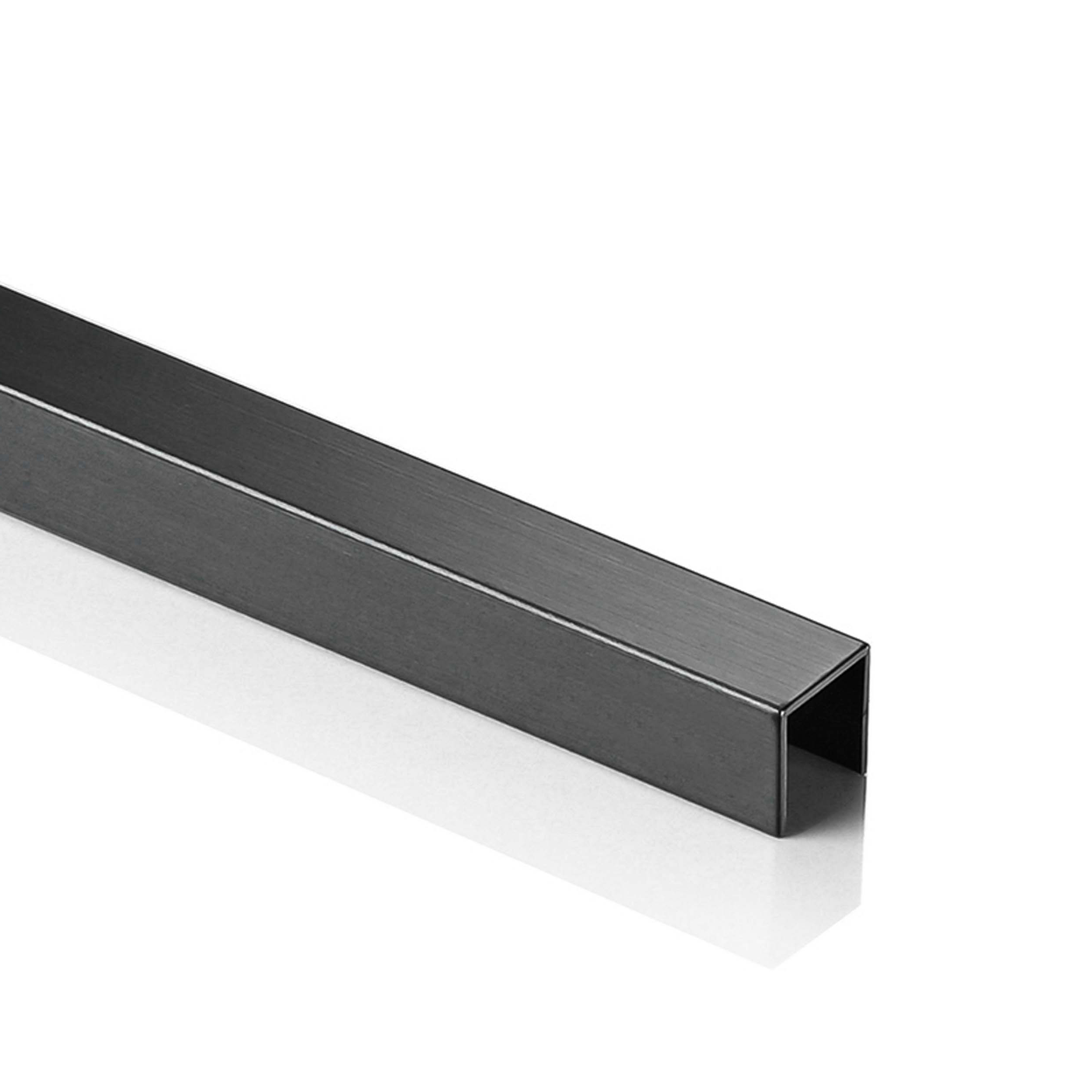 Deko Bordüre U-Profil Zierleiste Fliesenschiene Edelstahl V2A L250cm 10mm schwarz gebürstet Deko Bordüre U-Profil Zierleiste Fliesenschiene Edelstahl V2A L250cm 10mm schwarz gebürstet