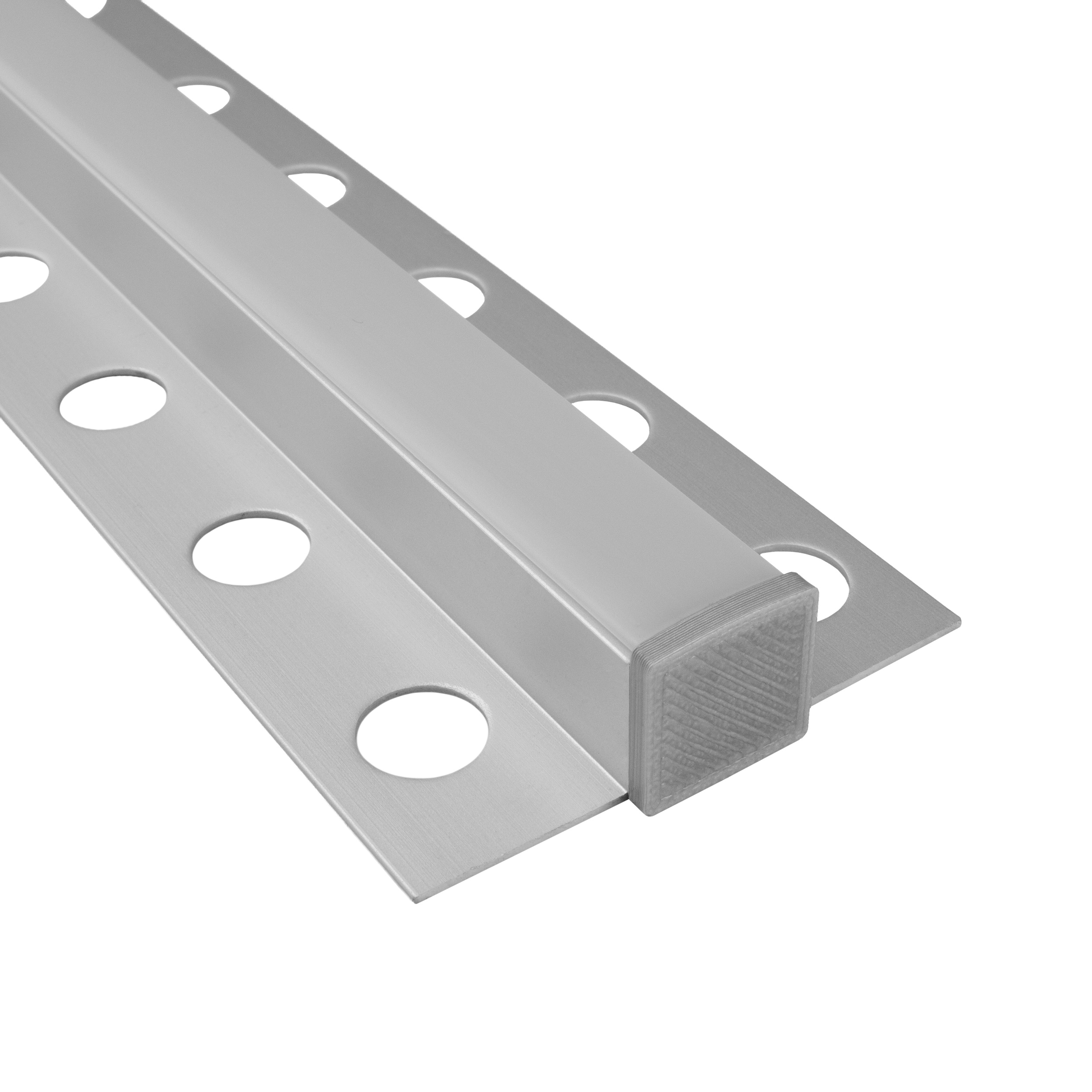 T77 LED Alu Fliesenprofil Bordüre 12mm silber 2m milky