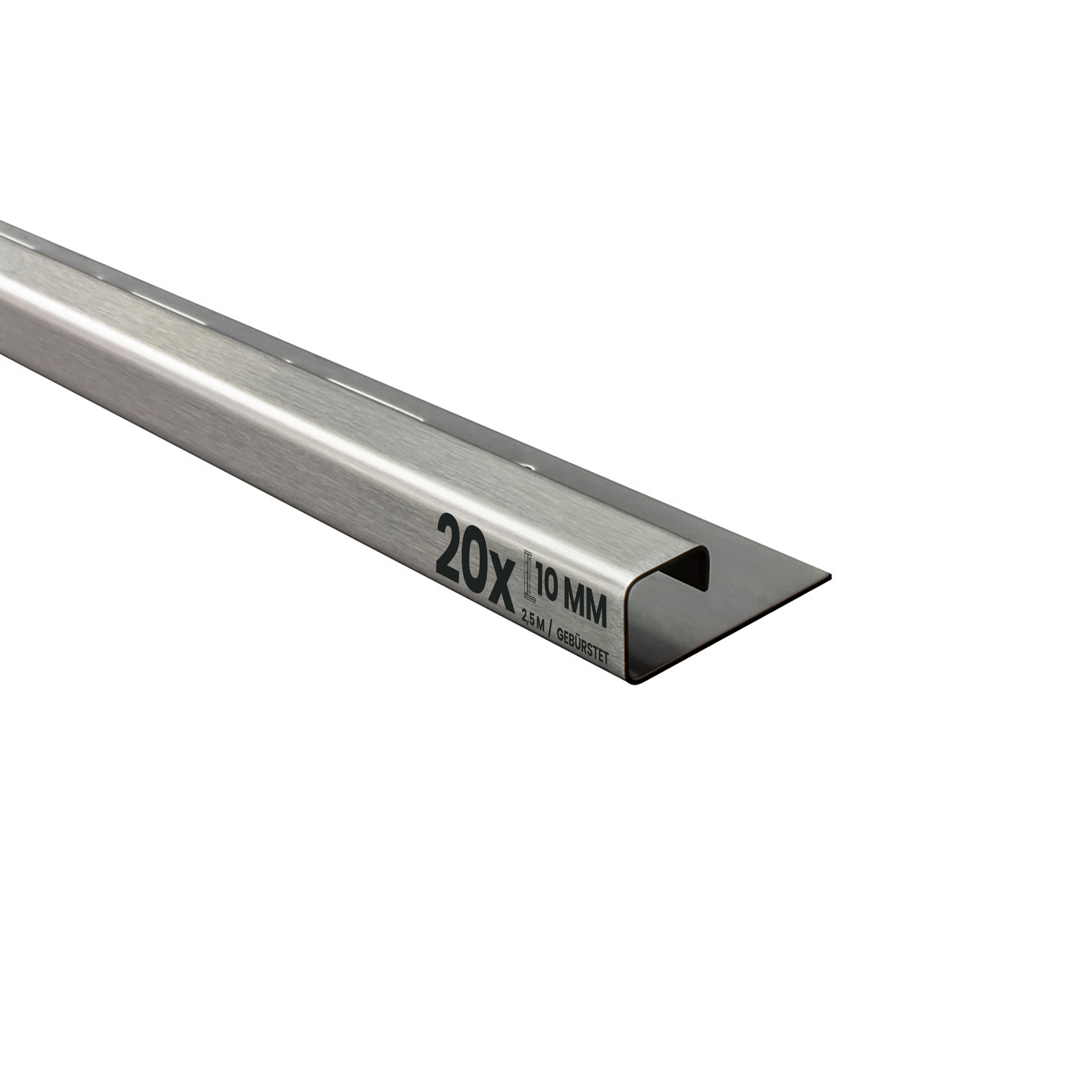 20x Quadrat Edelstahlschiene Fliesenschiene Fliesenprofil L250cm 10mm gebürstet 20x Quadrat Edelstahlschiene Fliesenschiene Fliesenprofil L250cm 10mm gebürstet