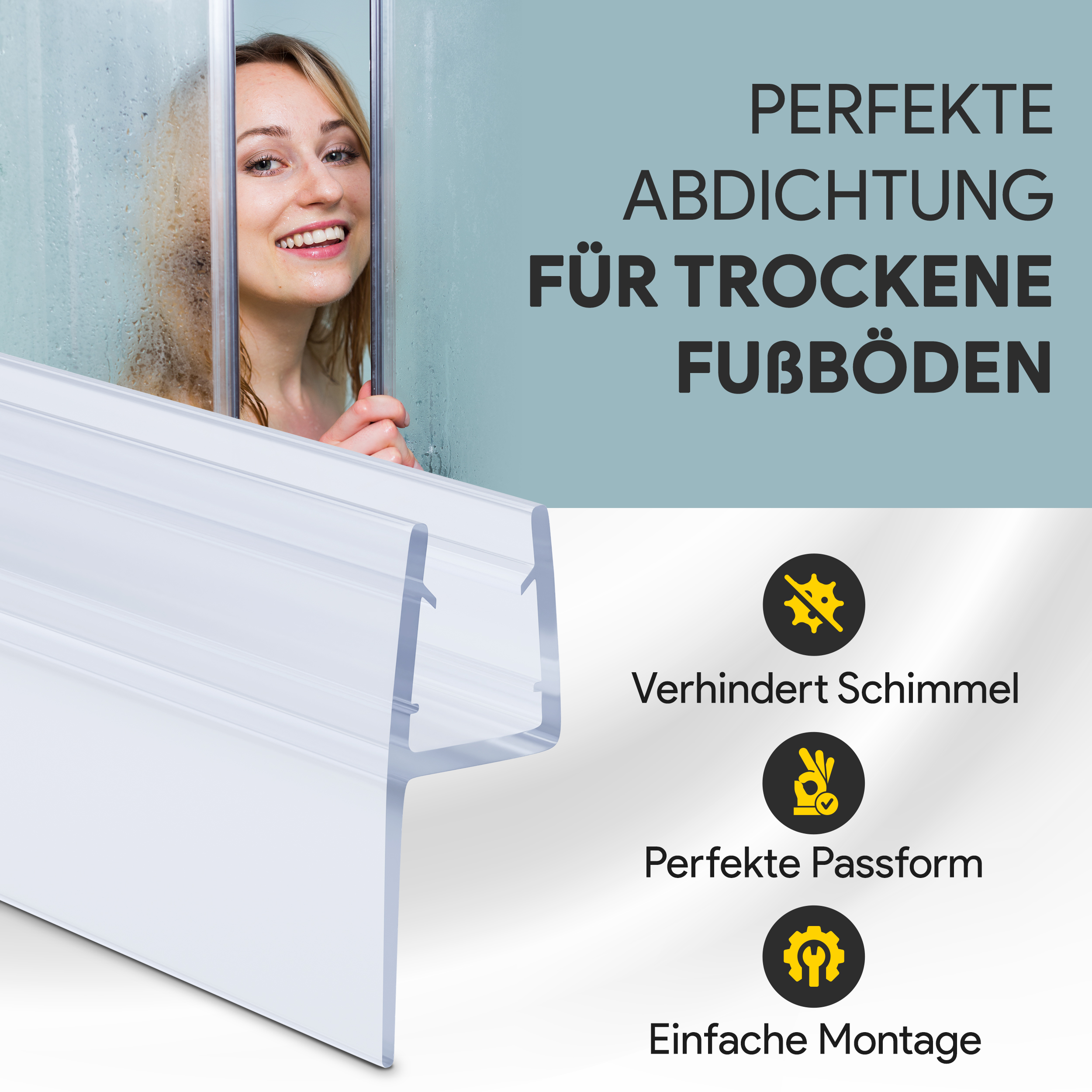 Duschdichtung PVC Ersatzdichtung Duschkabine Dusche TYP-22 200cm Glasstärke 6mm Duschdichtung PVC Ersatzdichtung Duschkabine Dusche TYP-22 200cm Glasstärke10mm