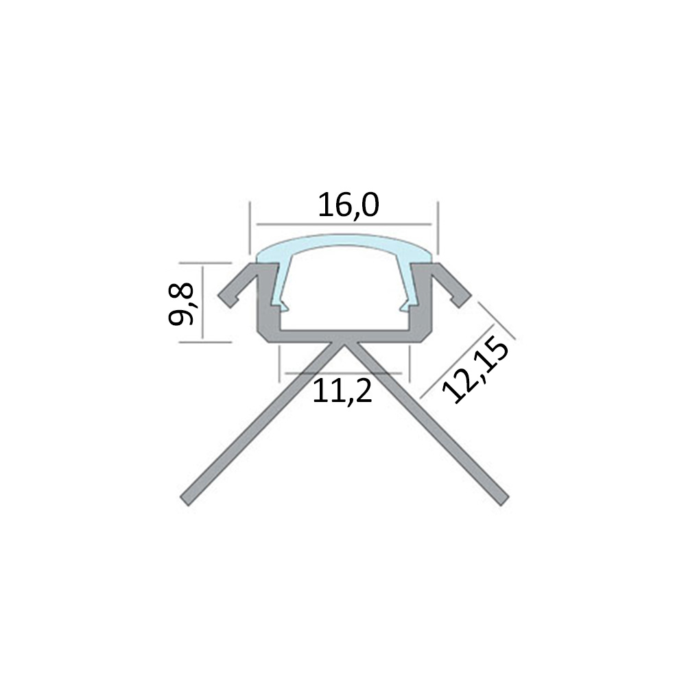 C-T77 LED Alu Fliesenprofil Ecke aussen 12mm silber C-T77 LED Alu Fliesenprofil Ecke aussen 12mm silber
