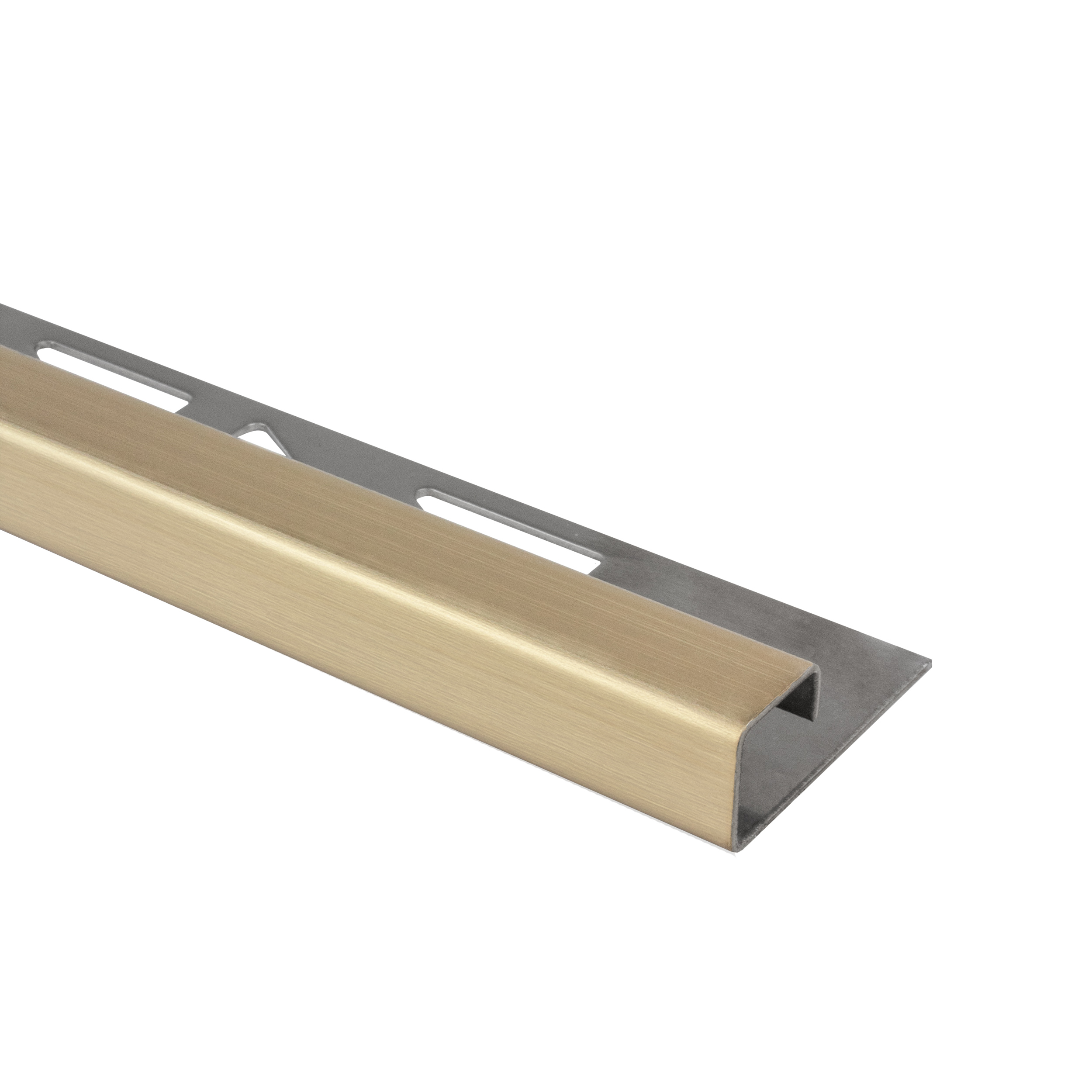 Quadrat Fliesenprofil Edelstahl V2A L250cm H10 champagne gebürstet