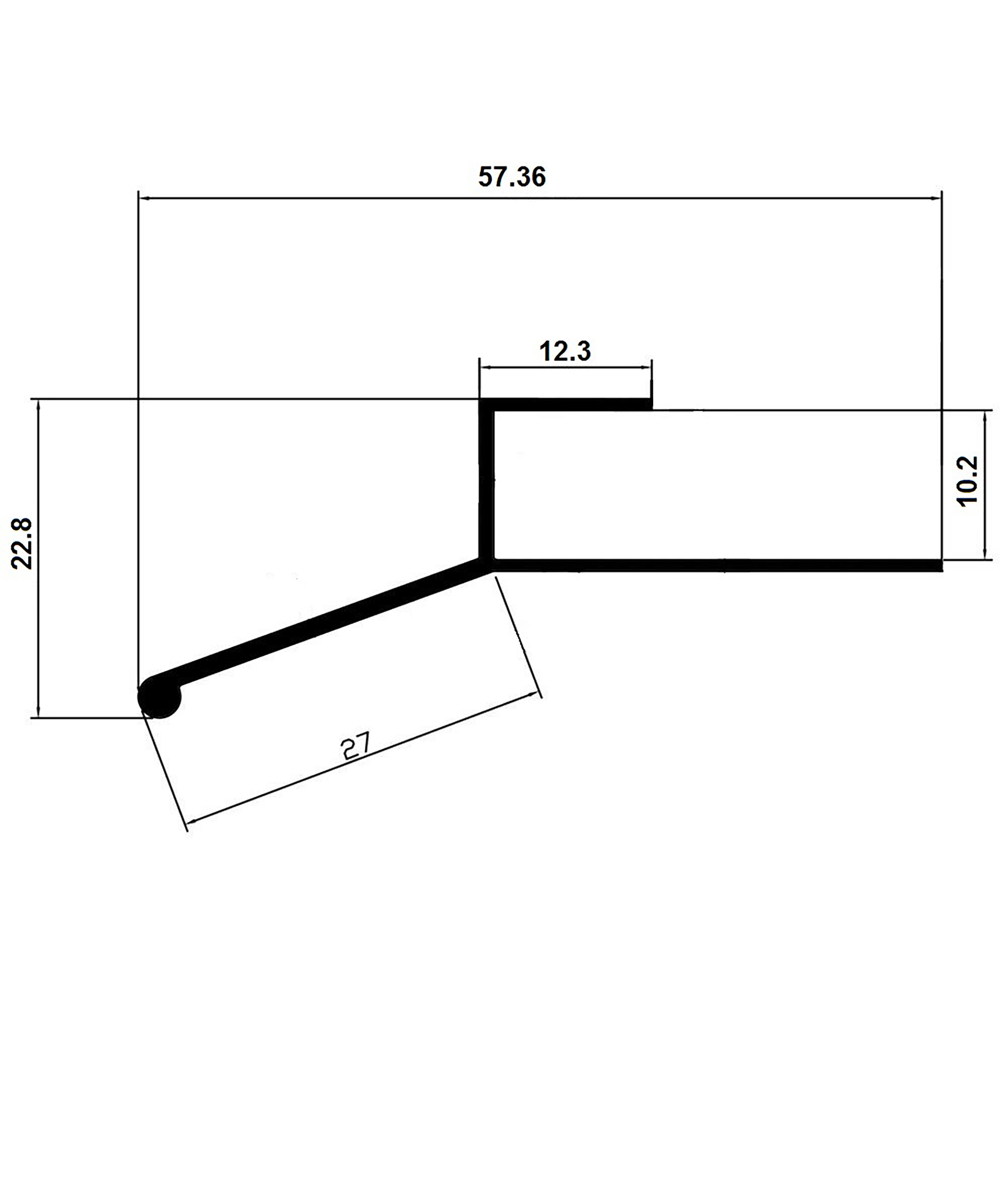 Alu Balkon Terrasse abtropf Profil Fliesenschiene Profil Schiene silber L300cm Q-Profil 10mm