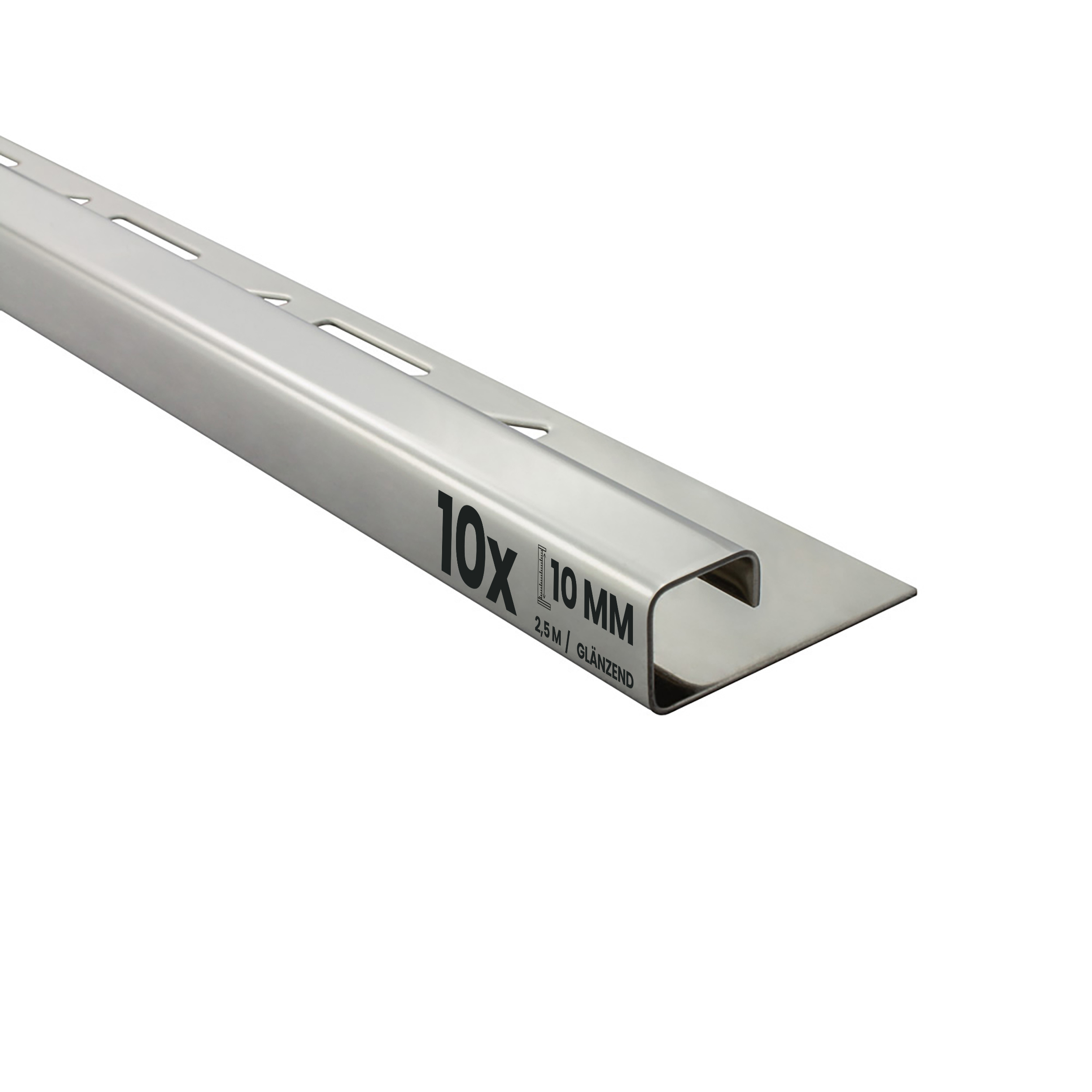 10x Quadrat Edelstahlschiene Fliesenprofil Fliesenschiene L250cm 10mm glänzend 10x Quadrat Edelstahlschiene Fliesenprofil Fliesenschiene L250cm 10mm glänzend