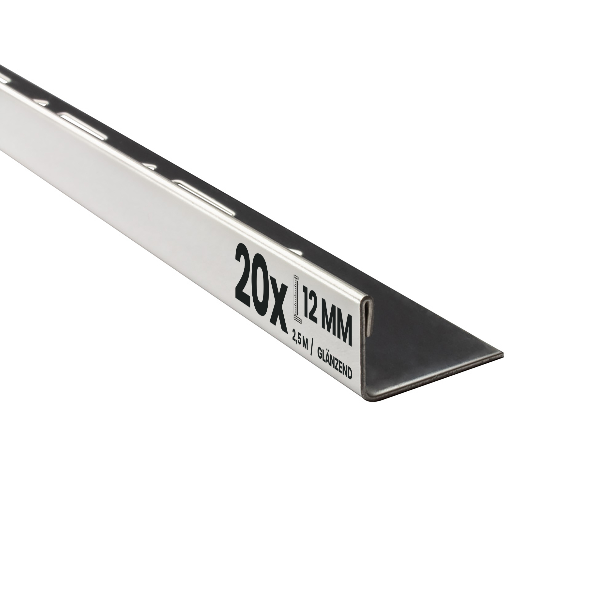 20x L-Profil Edelstahlschiene Fliesenschiene Fliesenprofil L250cm 12mm glänzend