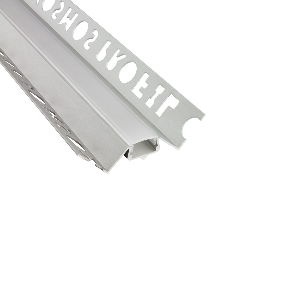IN-T77 LED Alu Fliesenprofil Ecke innen 12mm silber 2m opal