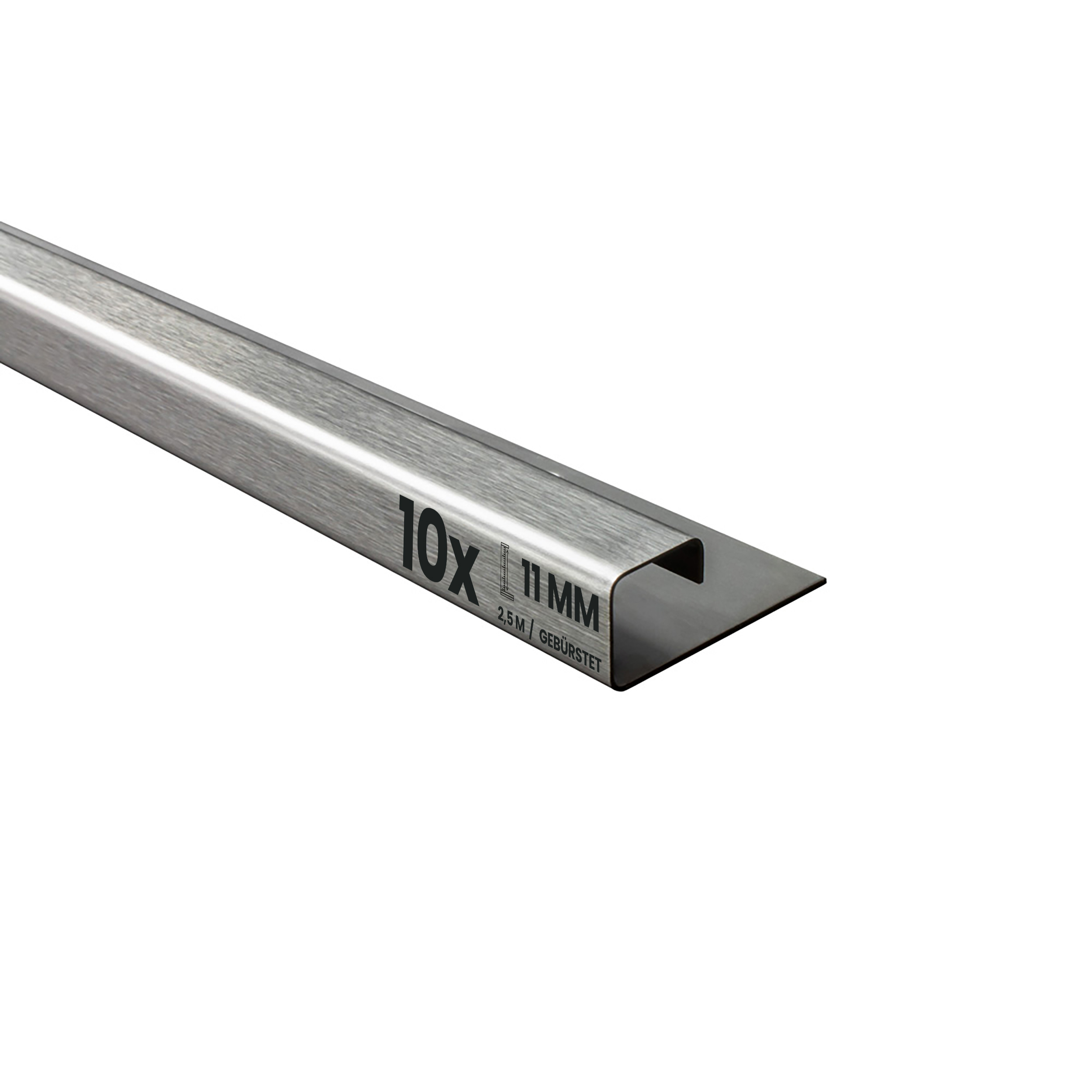 10x Quadrat-Profil Edelstahlschiene Fliesenprofil Fliesenschiene L250cm 11mm gebürstet 10x Quadrat-Profil Edelstahlschiene Fliesenprofil Fliesenschiene L250cm 11mm gebürstet