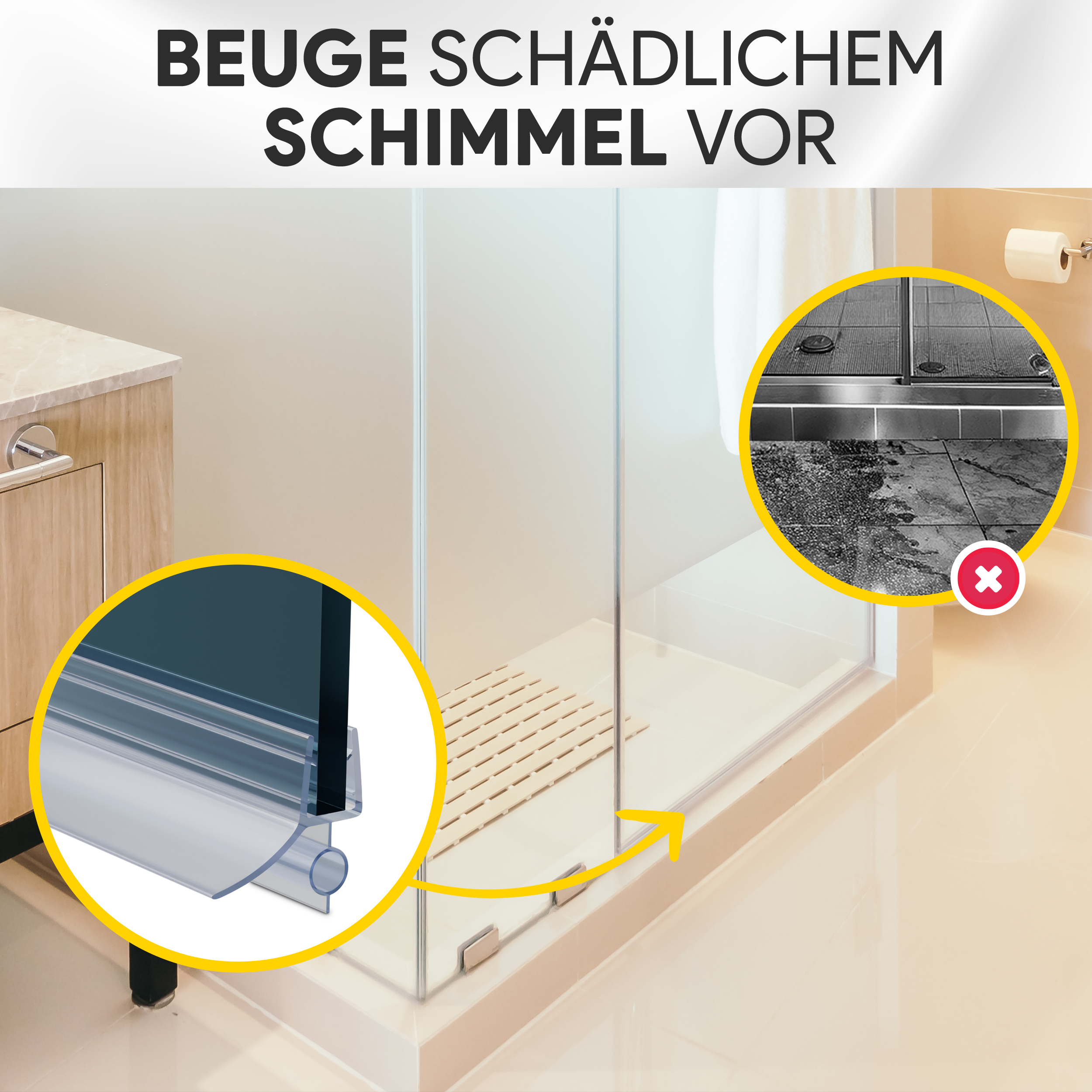 Duschdichtung PVC Ersatzdichtung Dusche Bad TYP-18 200cm Glasstärke 10mm