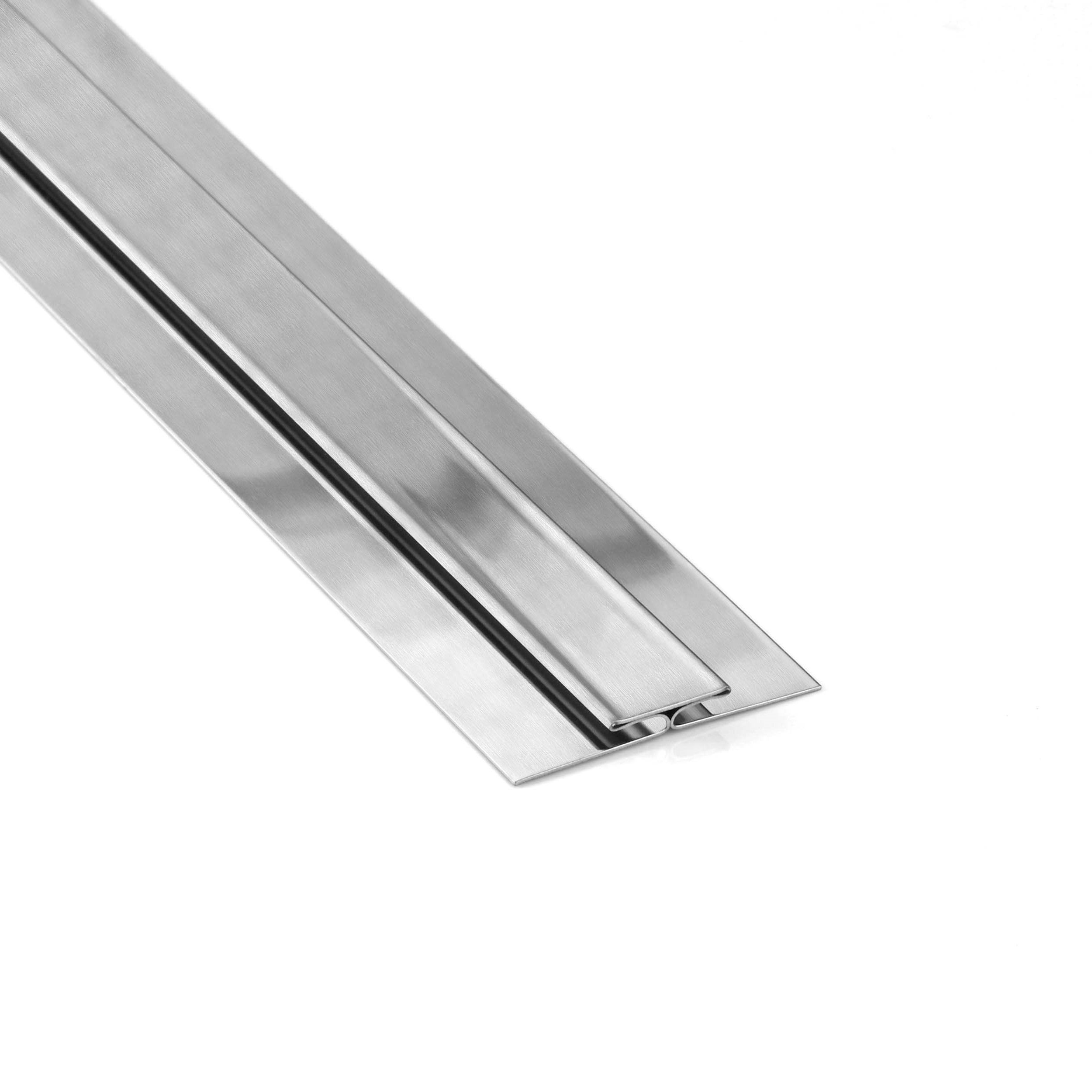 Vinyl Übergangsprofil H-Profil Edelstahl V2A, L250cm, H2mm, silber gebürstet Vinyl Übergangsprofil H-Profil Edelstahl V2A, L250cm, H2mm, silber gebürstet