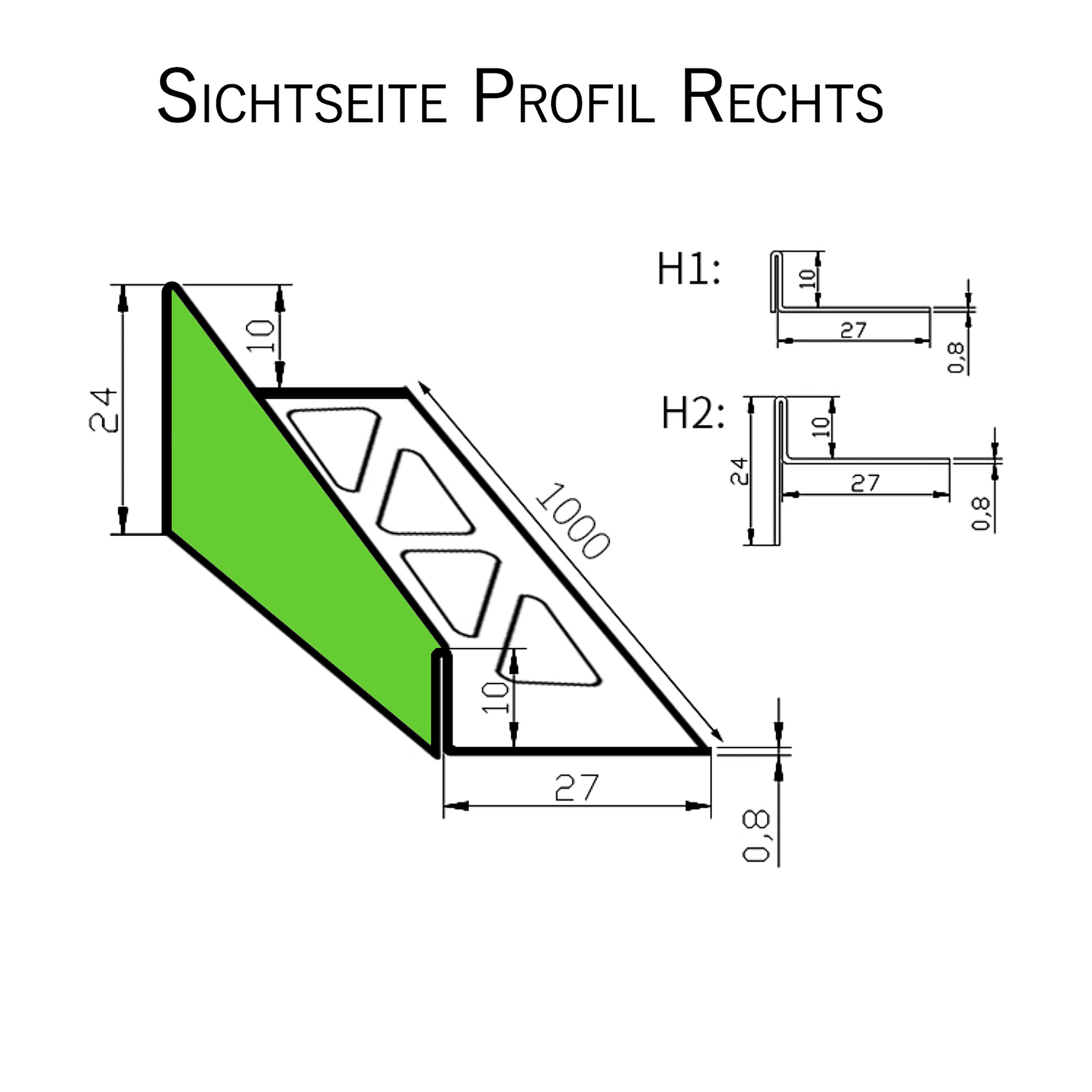 Dusch-, Keil-Profil Gefälleprofil begehbare Dusche gebürstet 10mm Rechts 100cm Dusch-, Keil-Profil Gefälleprofil begehbare Dusche gebürstet 10mm Rechts 100cm