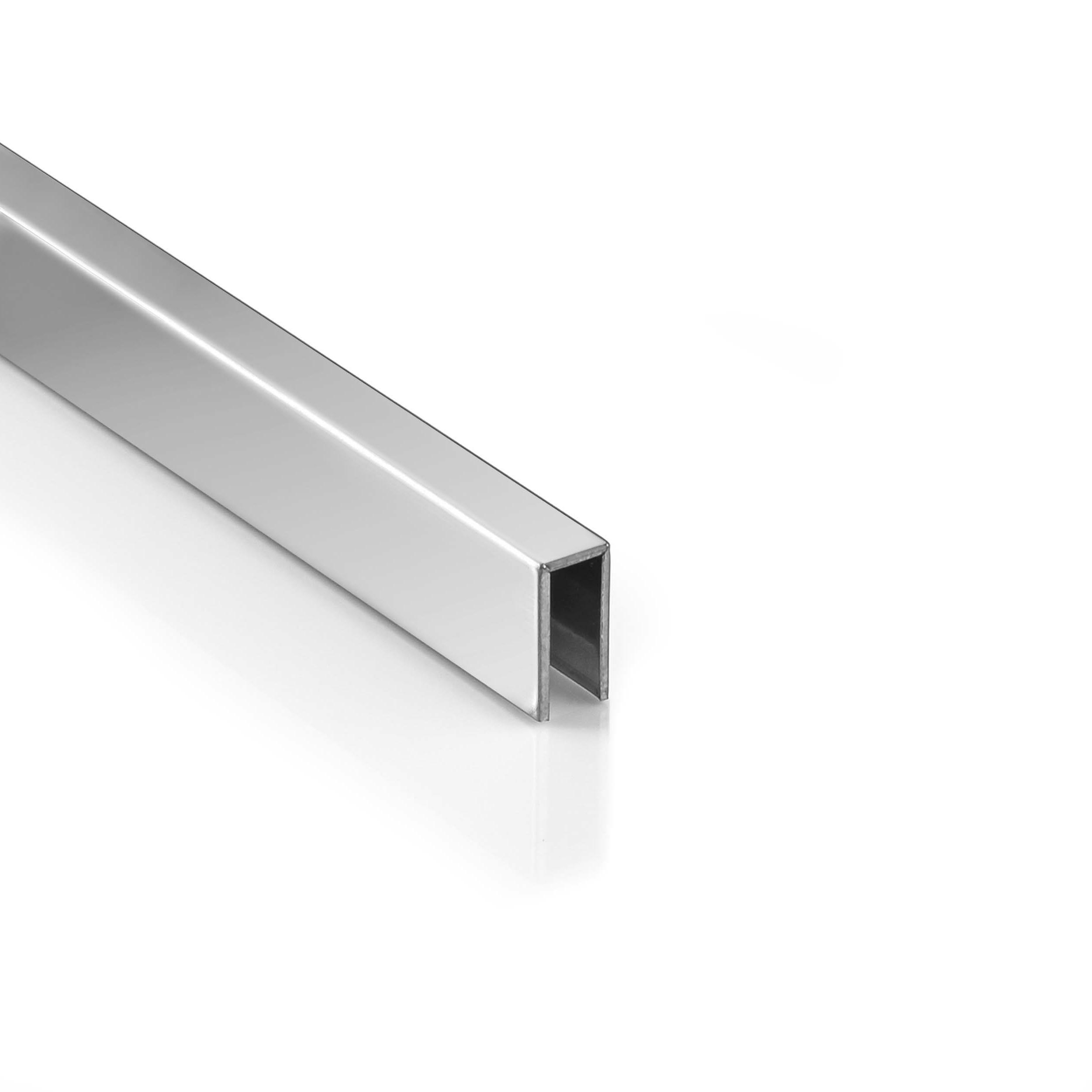 Deko Bordüre U-Profil Zierleiste Fliesenschiene Edelstahl V2A L250cm 3mm silber glänzend
