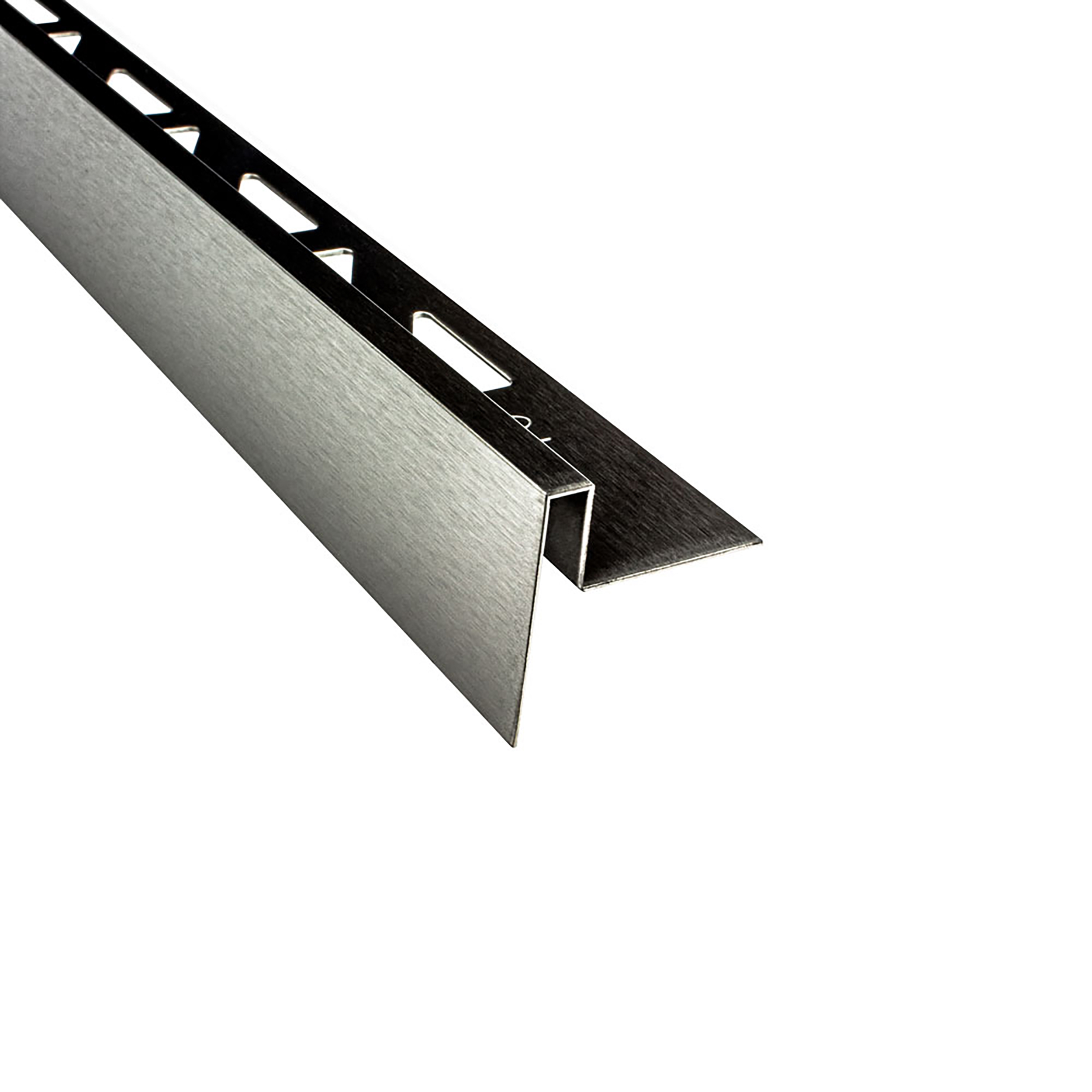 Edelstahl Stufenprofil Treppenprofil Fliesenleiste Treppen V2A L2,5m H10mm gebürstet