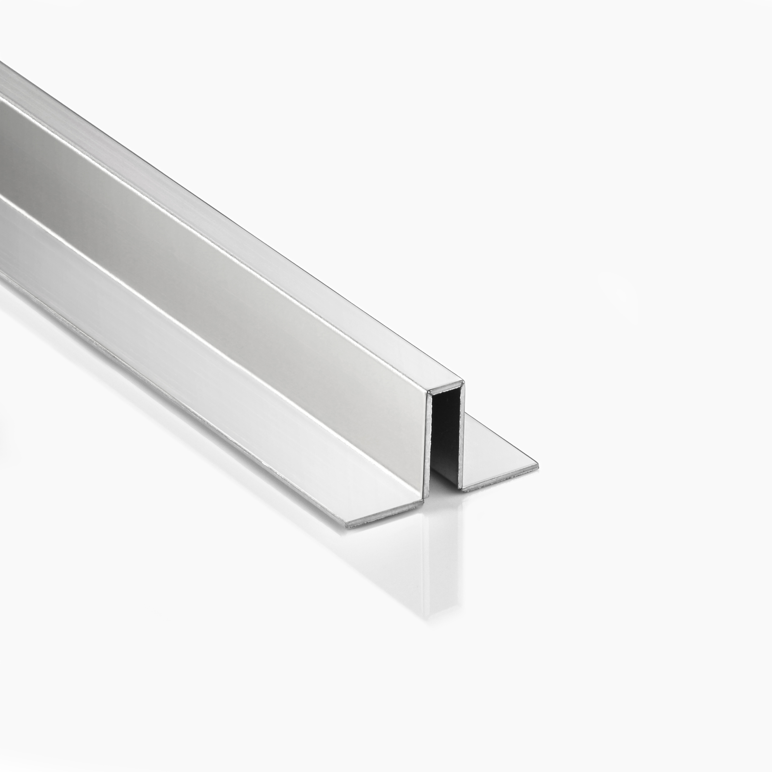 Slim-Line U-Profil Bordüre mit Schenkel Fliesenschiene Edelstahl V2A L250cm H10 glänzend Slim-Line U-Profil Bordüre mit Schenkel Fliesenschiene Edelstahl V2A L250cm H12 glänzend