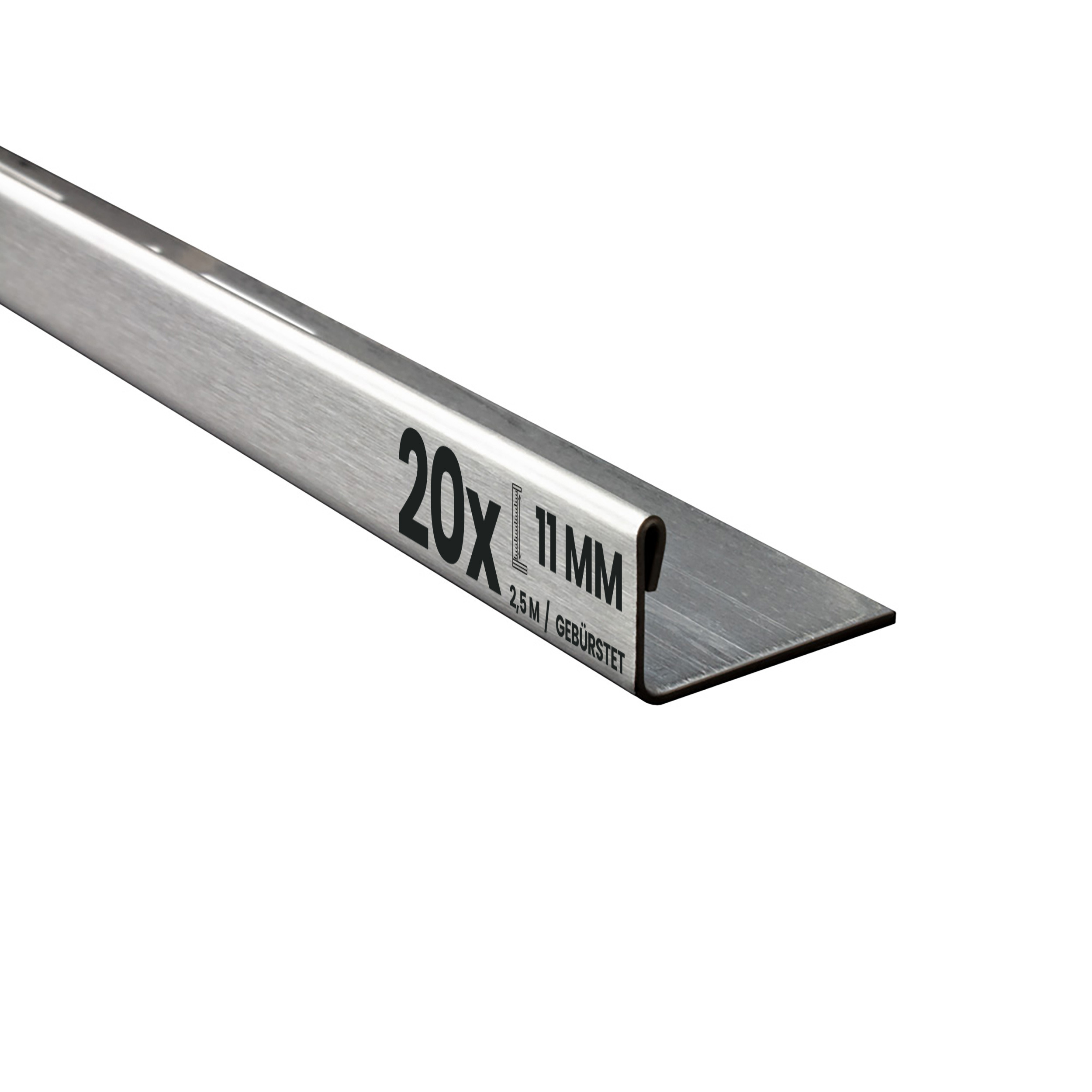20x L-Profil Edelstahlschiene Fliesenschiene Fliesenprofil L250cm 11mm gebürstet