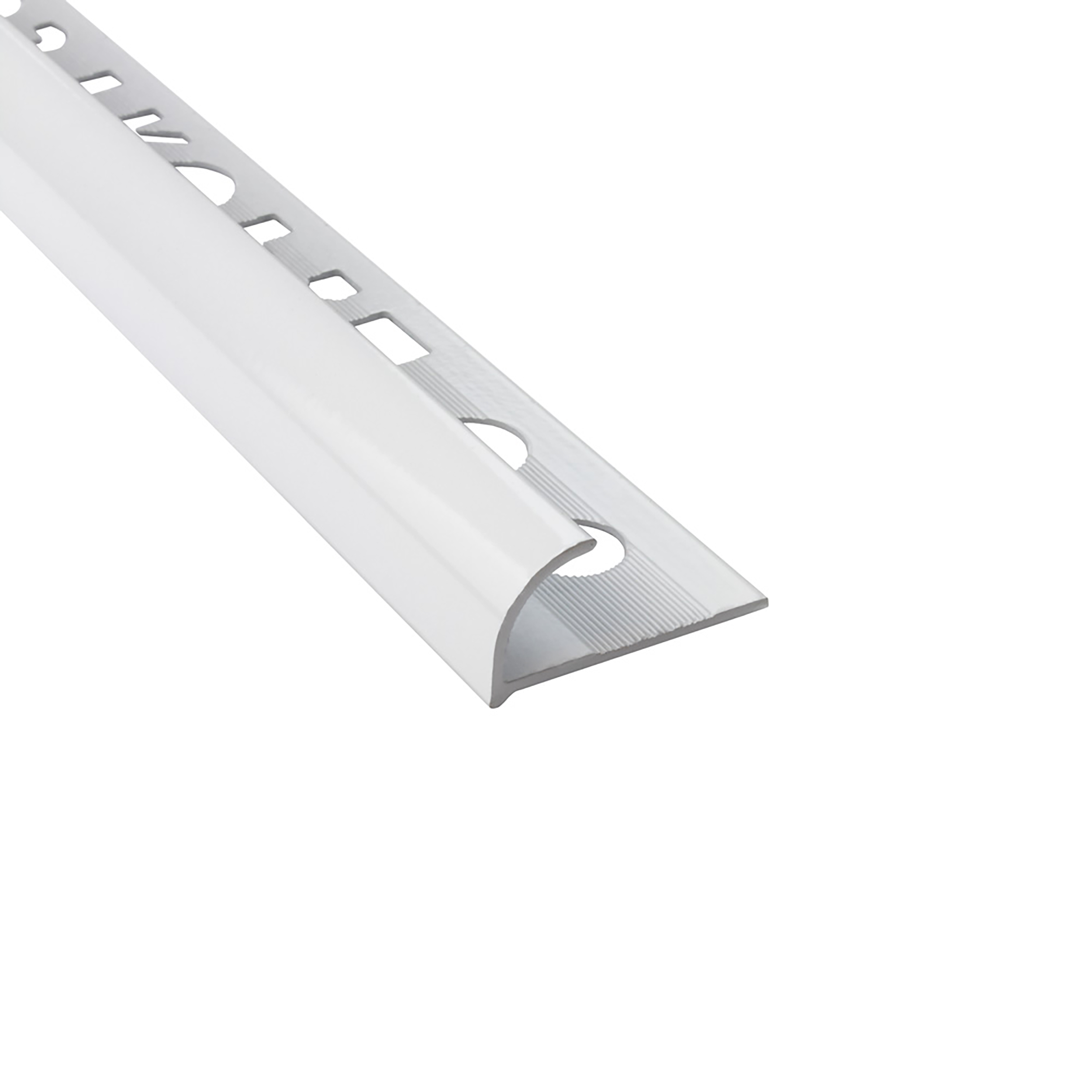 Alu Viertelkreis Profil Fliesen eloxiert, pulverbeschichtet, gebürstet 2,7m 10mm weiss Alu Viertelkreis Profil Fliesen eloxiert, pulverbeschichtet, gebürstet 2,7m 10mm weiss