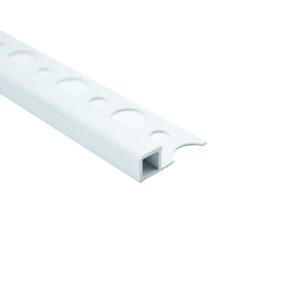 PVC Quadrat Fliesenschiene Fliesenprofil Kunststoff Schiene weiß matt L250cm