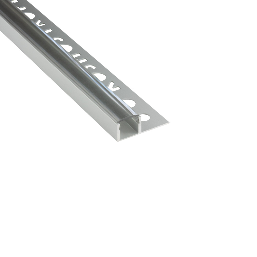 T77 LED Alu Fliesenprofil 10mm silber 1m klar T77 LED Alu Fliesenprofil 10mm silber 2m klar