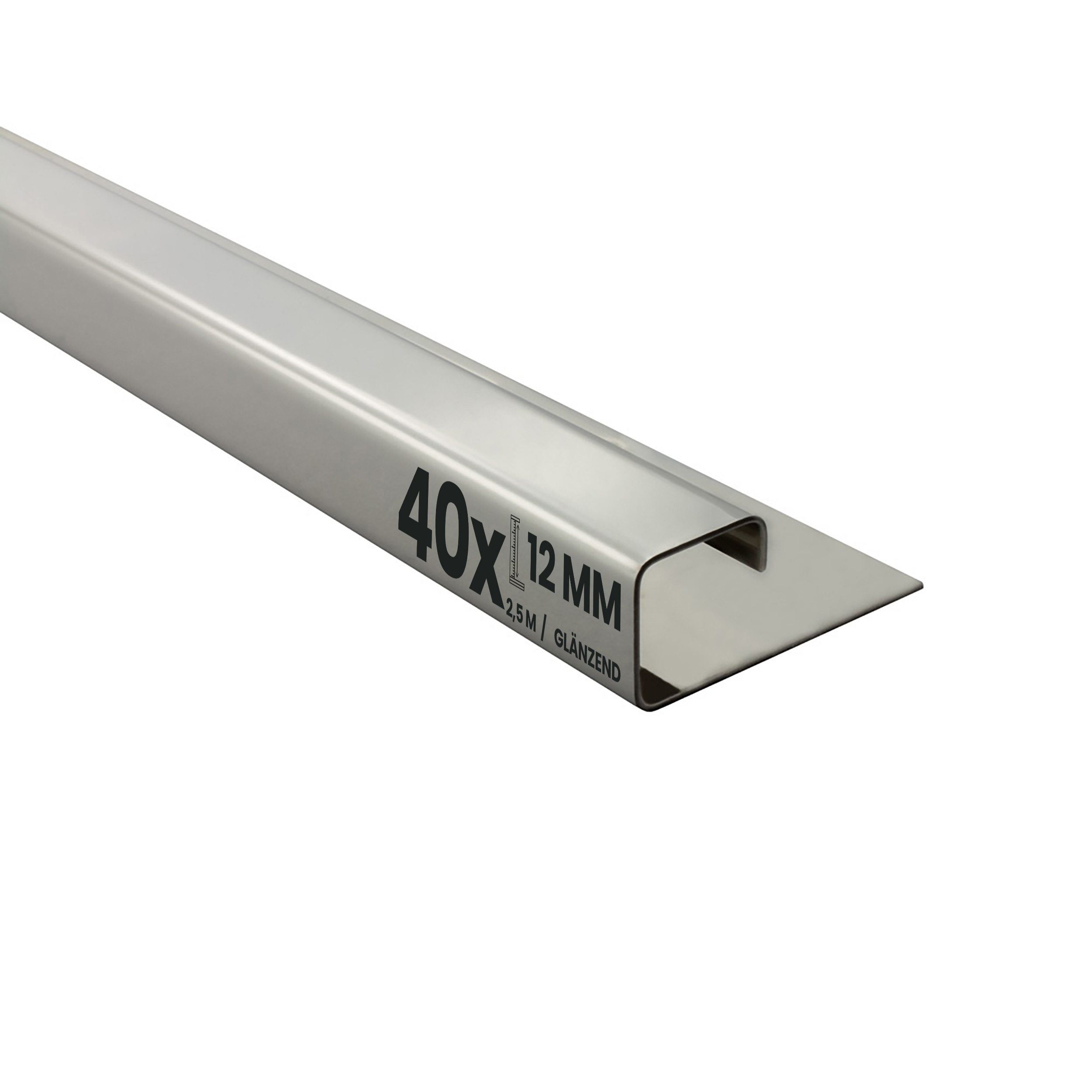 40x Quadrat Edelstahlschiene Fliesenprofil Fliesenschiene L250cm 12mm glänzend 40x Quadrat Edelstahlschiene Fliesenprofil Fliesenschiene L250cm 12mm glänzend