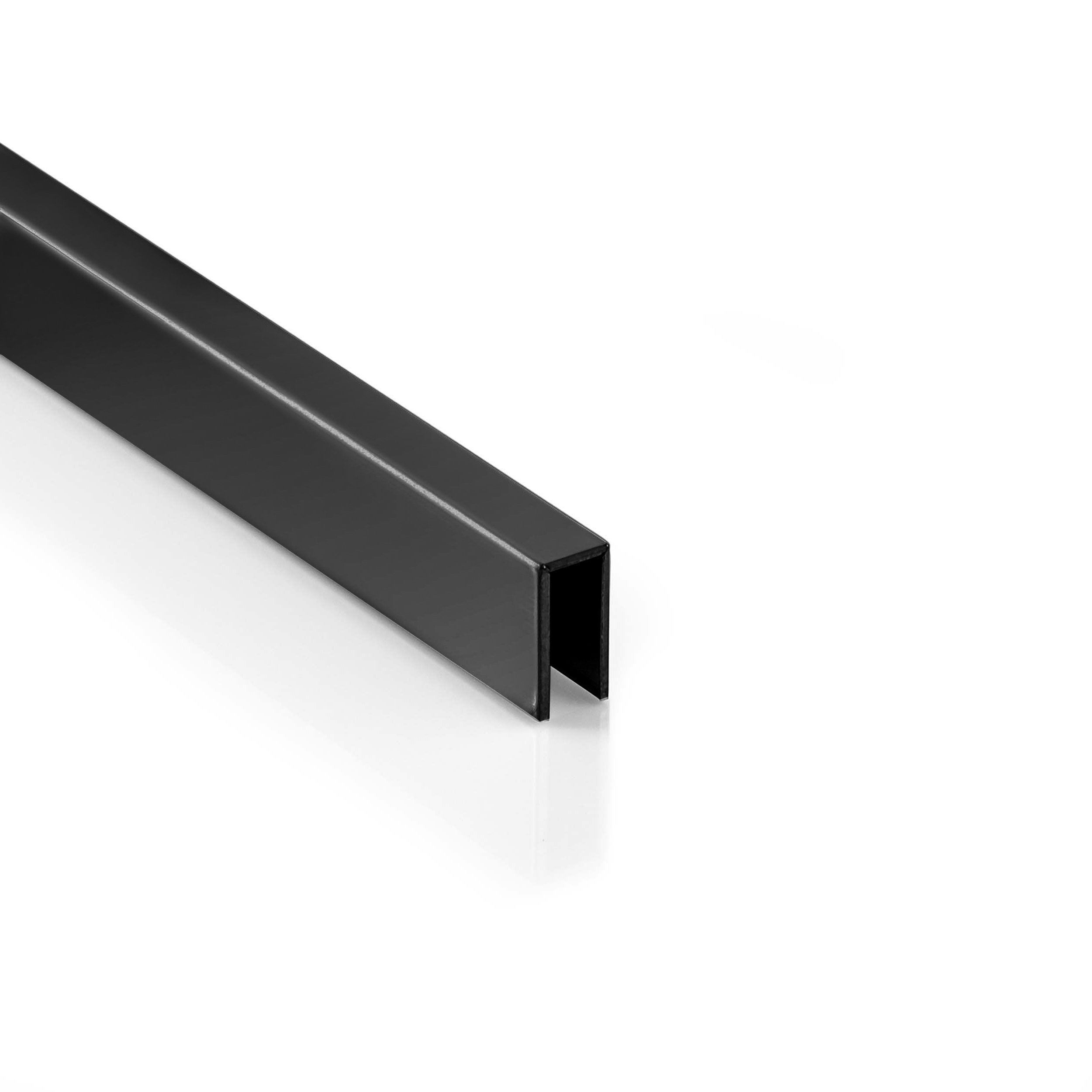 Deko Bordüre U-Profil Zierleiste Fliesenschiene Edelstahl V2A L250cm 3mm schwarz glänzend Deko Bordüre U-Profil Zierleiste Fliesenschiene Edelstahl V2A L250cm 3mm schwarz glänzend