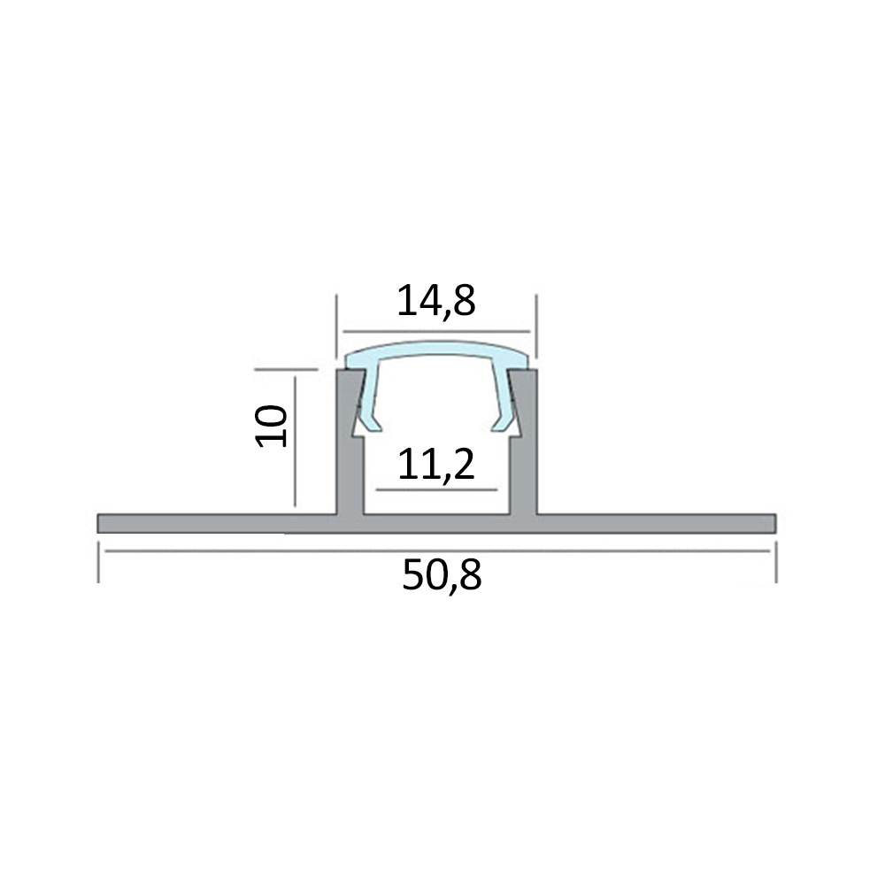 T77 LED Alu Fliesenprofil Bordüre 10mm silber T77 LED Alu Fliesenprofil Bordüre 10mm silber 1m milky