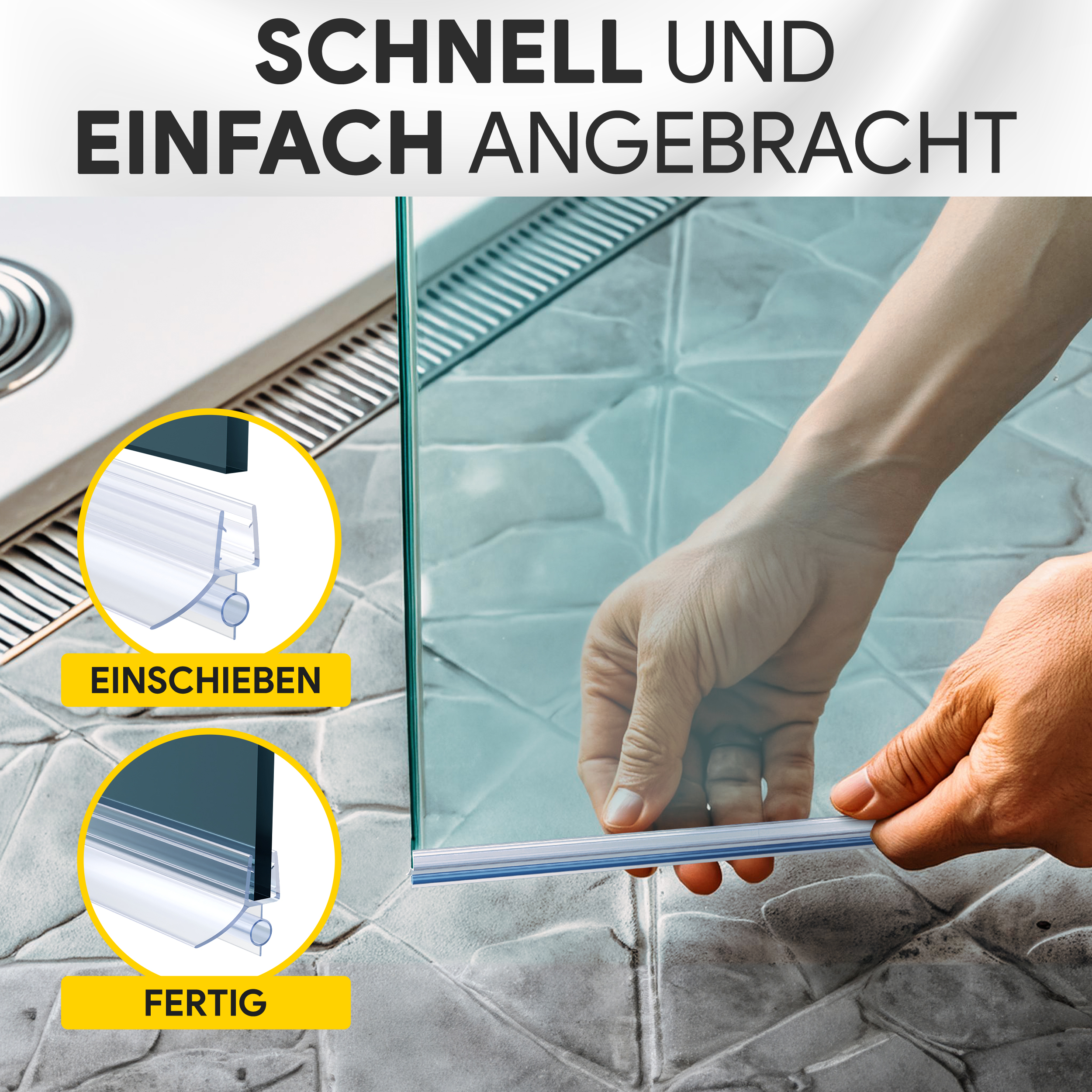 Duschdichtung PVC Ersatzdichtung Dusche Bad TYP-18 200cm Glasstärke 6mm Duschdichtung PVC Ersatzdichtung Dusche Bad TYP-18 200cm Glasstärke 10mm