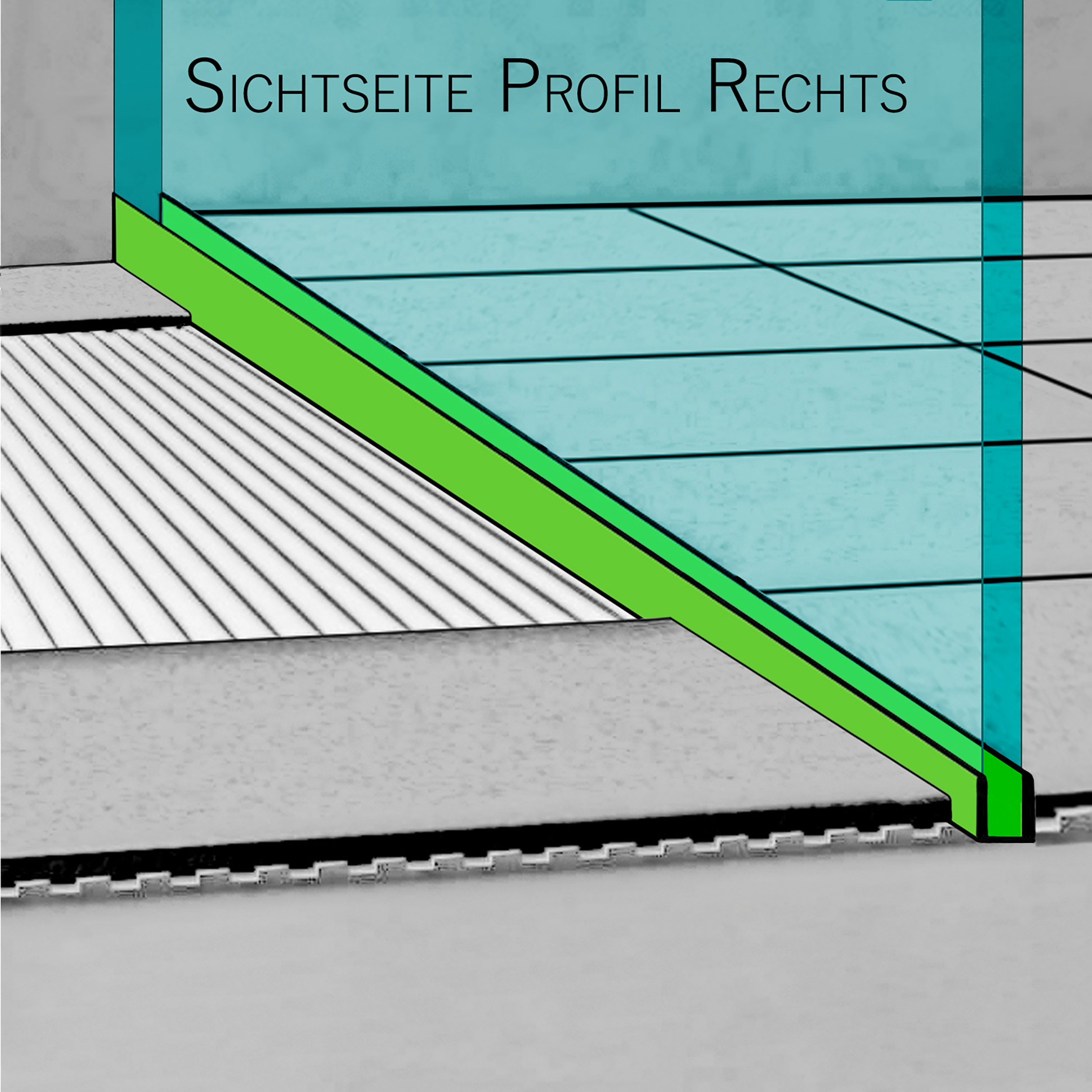 Glashalter- Duschprofil, Keil- Gefälle-Profil begehbare Dusche H19 G13 Rechts 100cm gebürstet Glashalter- Duschprofil, Keil- Gefälle-Profil begehbare Dusche H19 G13 Rechts 100cm gebürstet