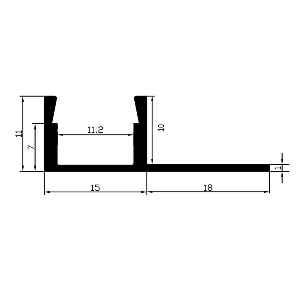 T77 LED Alu Fliesenprofil 10mm silber T77 LED Alu Fliesenprofil 10mm silber 2m opal