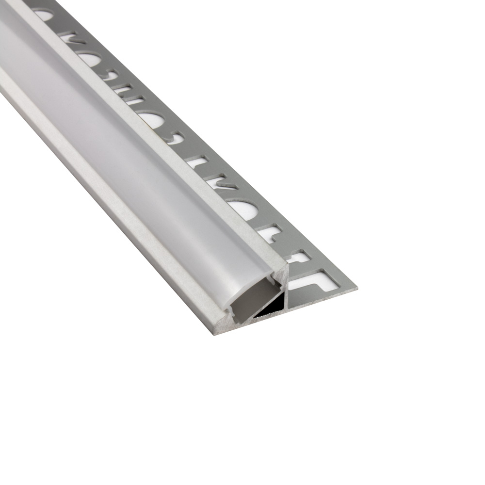 T77 LED Alu Fliesenprofil 12mm silber 30° 1m milky T77 LED Alu Fliesenprofil 12mm silber 30° 2m milky