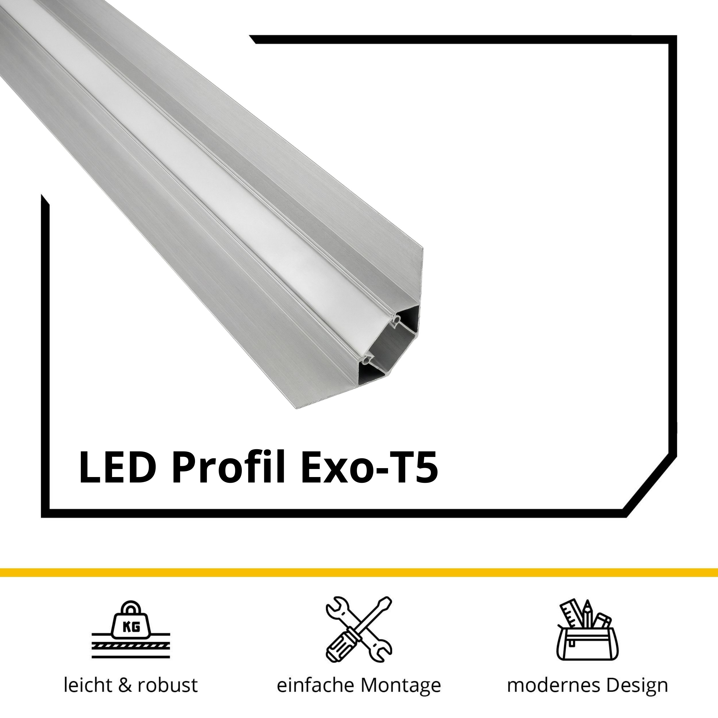 LED Trockenbau-Eckprofil Innen Silber – für LED-Strips bis 16mm LED Trockenbau-Eckprofil Innen Silber – für LED-Strips bis 16mm 2m opal